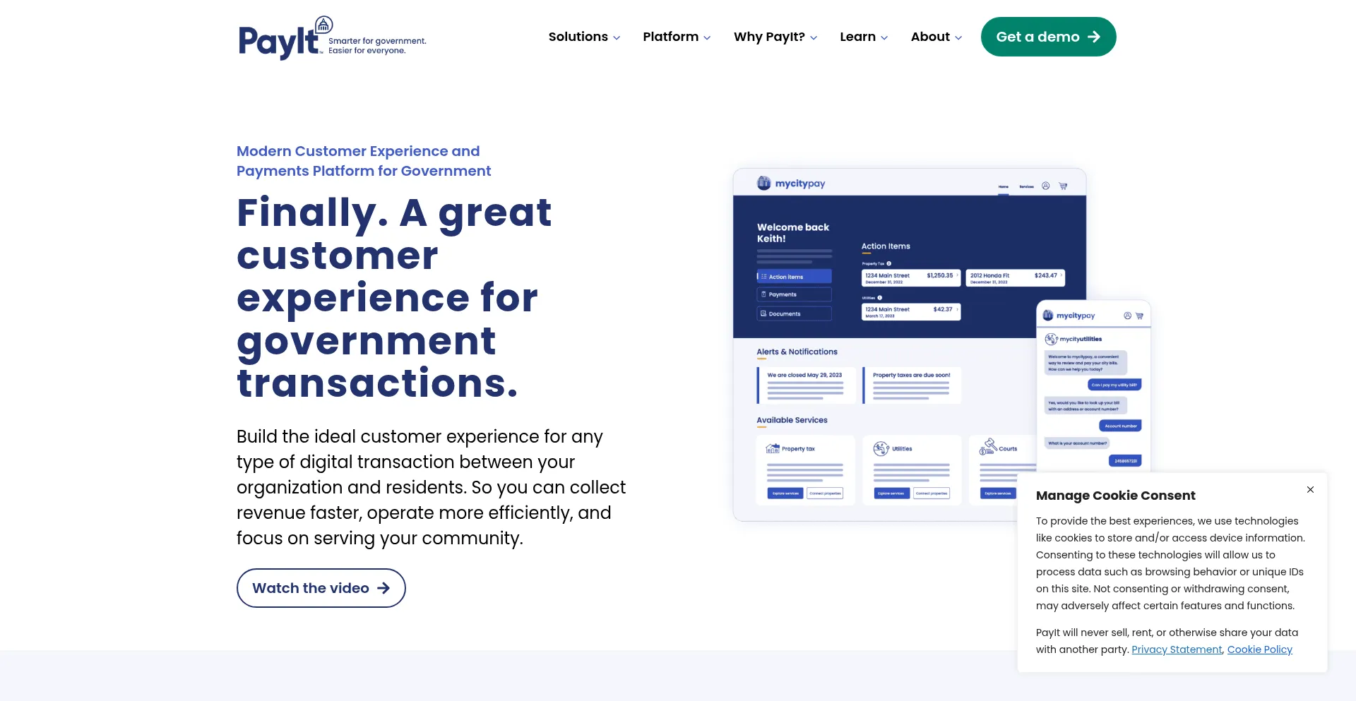 Website screenshot of Payitgov.com