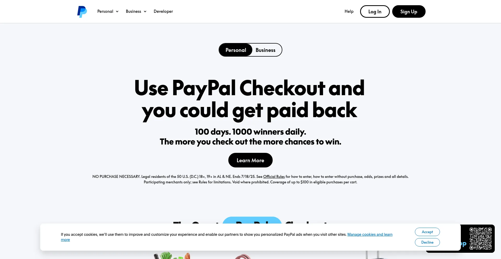 Website screenshot of Paypal-login.com
