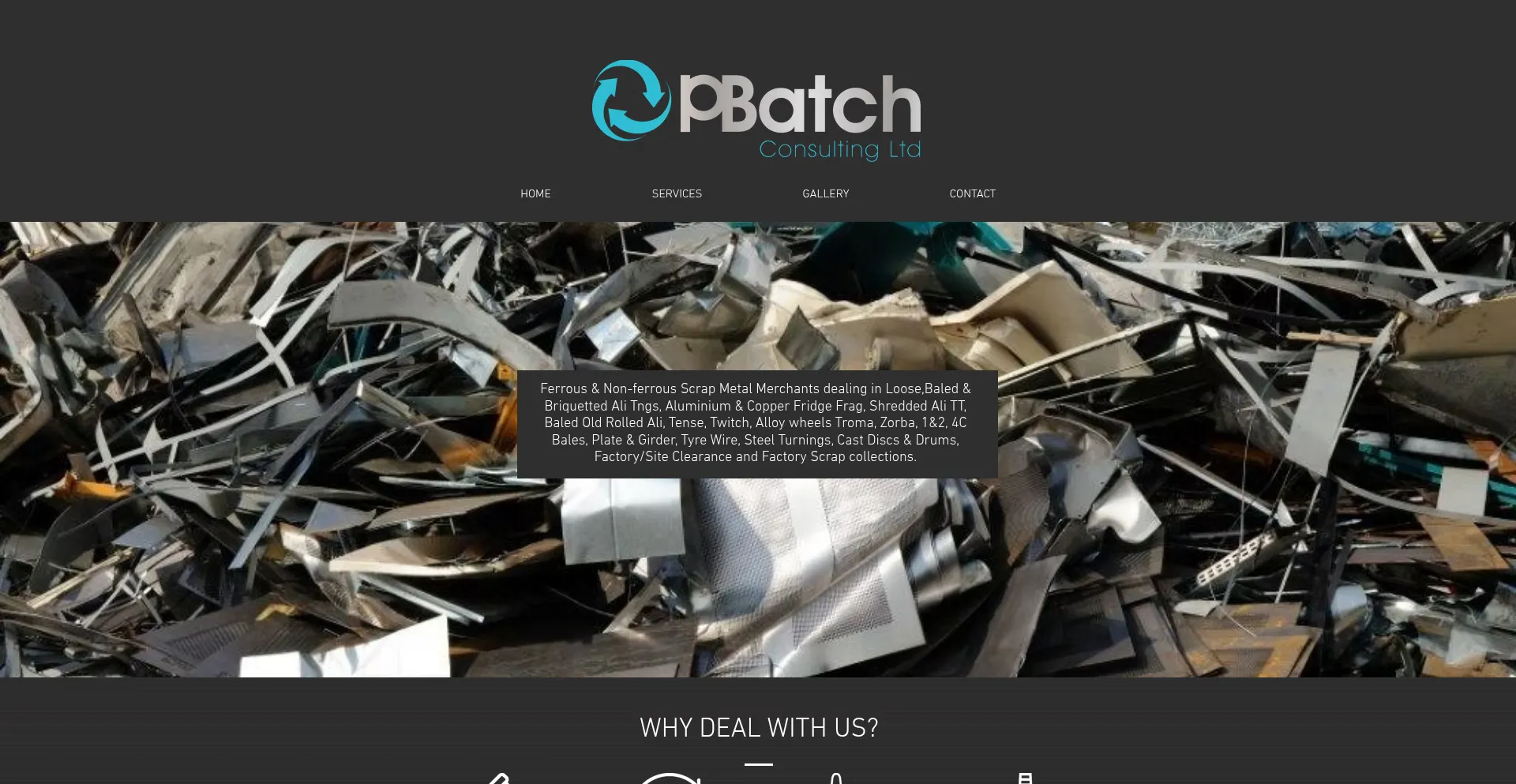 Website screenshot of Pbatchconsulting.co.uk