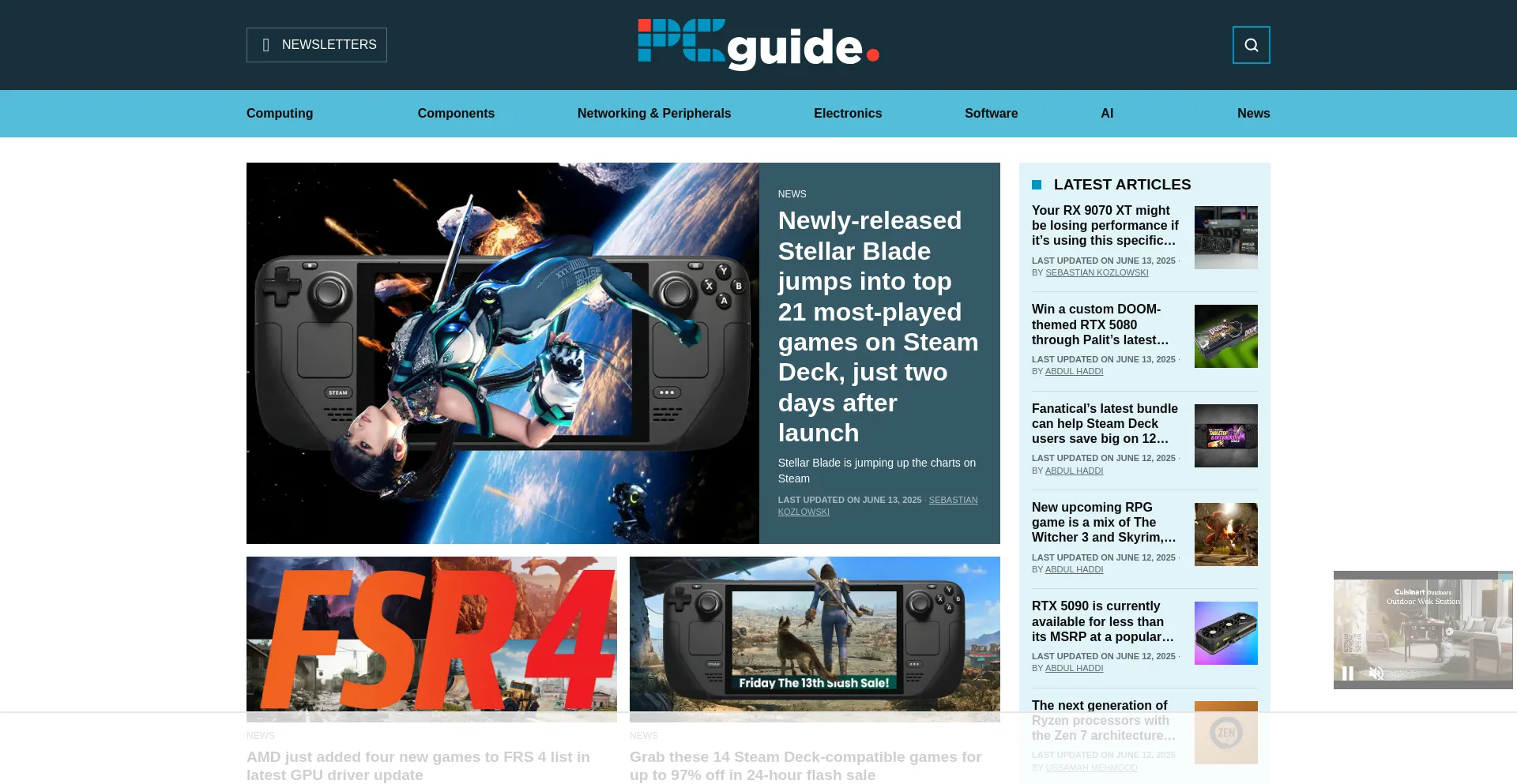 Website screenshot of Pcguide.com