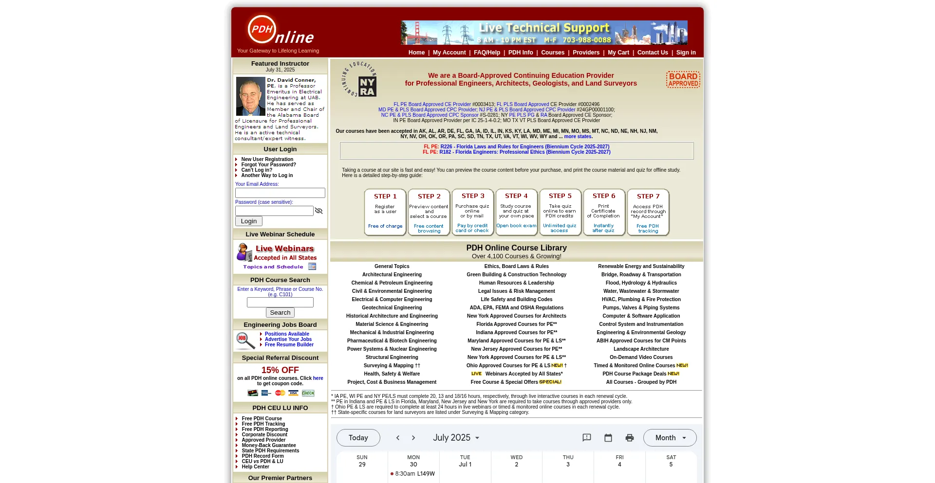 Website screenshot of Pdhonline.com