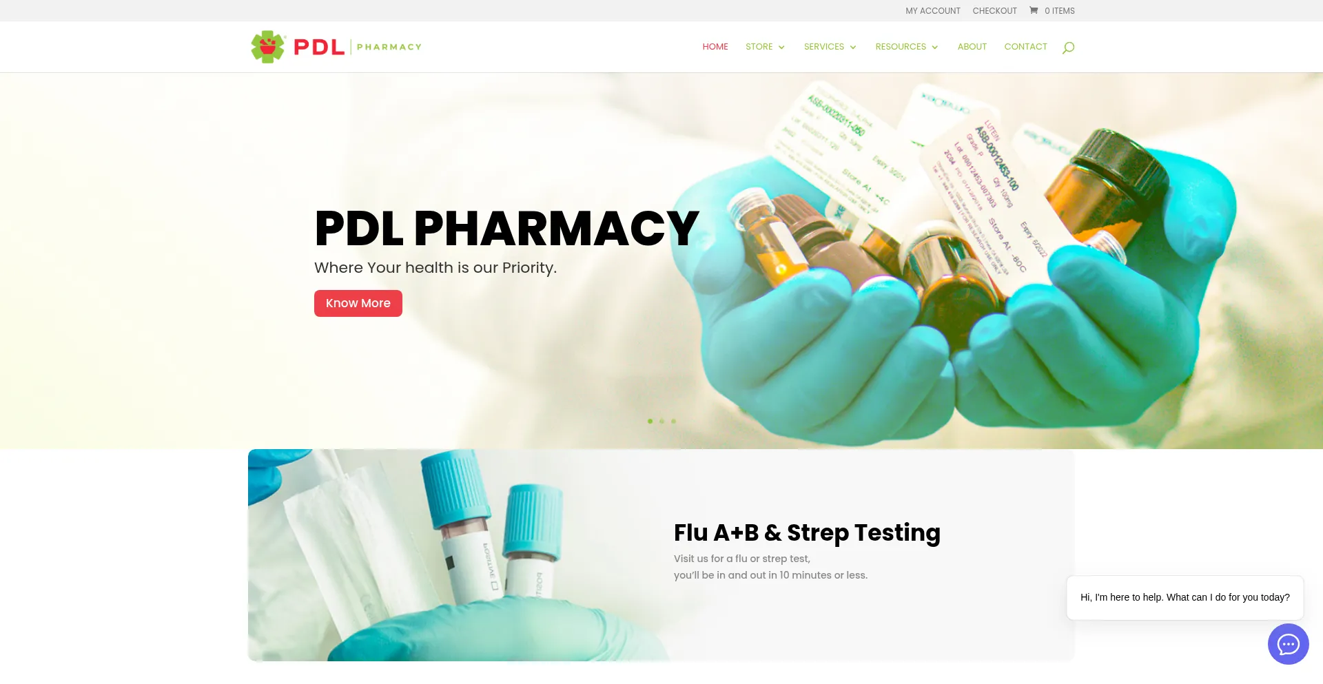 Website screenshot of Pdlpharmacy.com