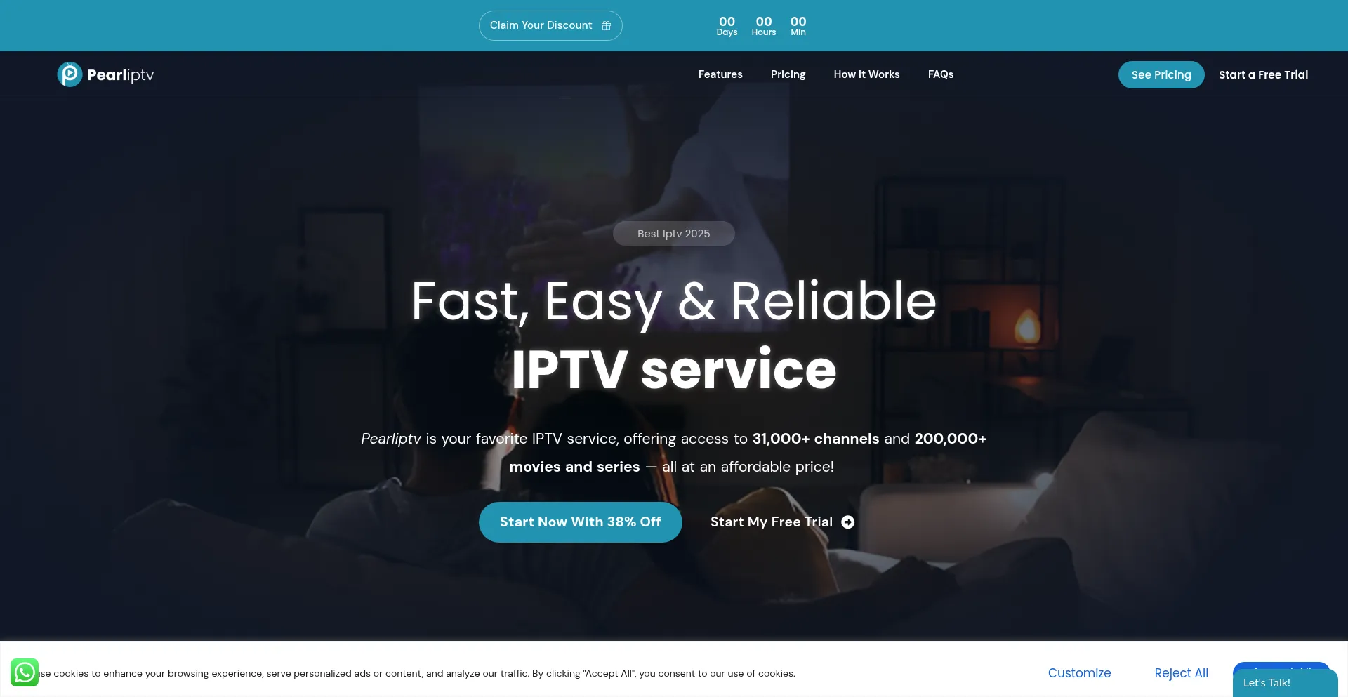 Website screenshot of Pearliptv.com