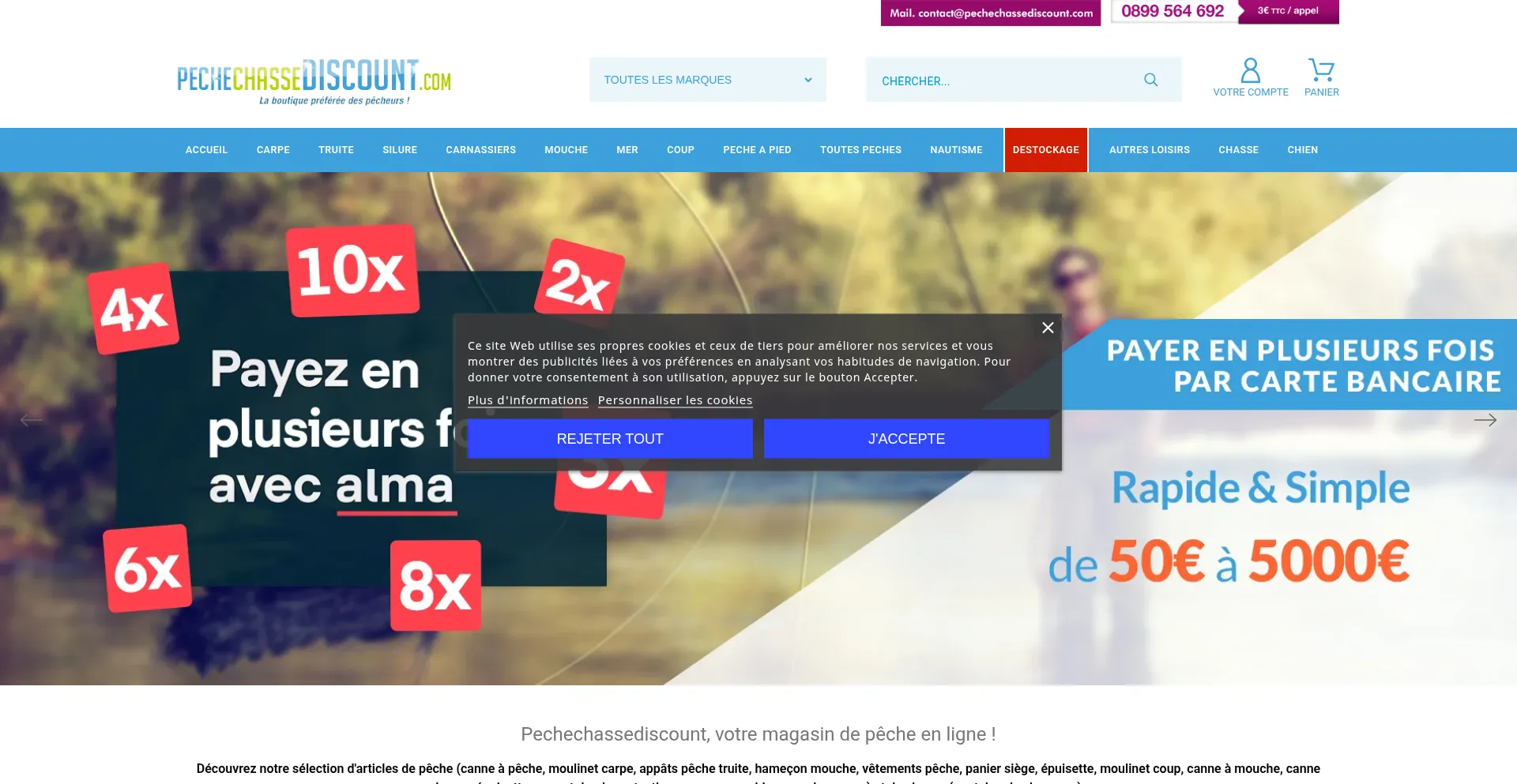 Website screenshot of Pechechassediscount.com