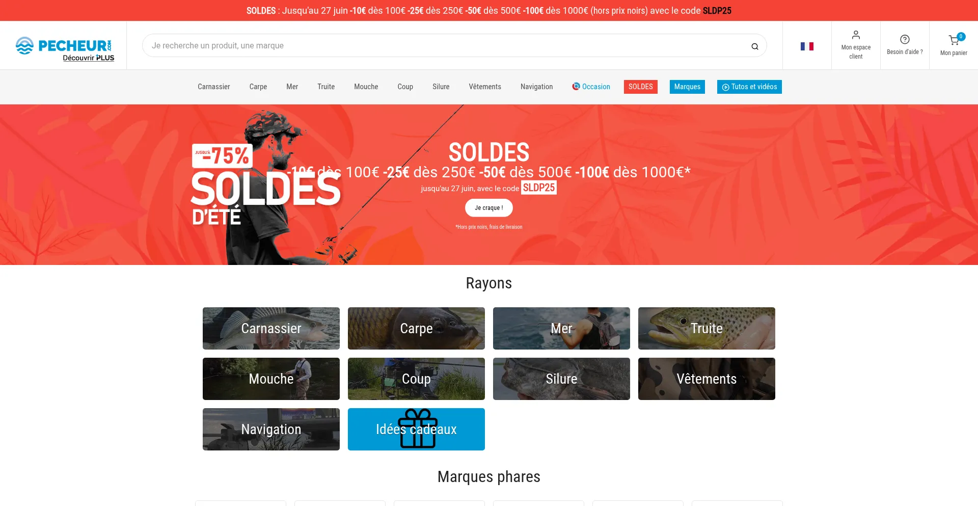 Website screenshot of Pecheur.com