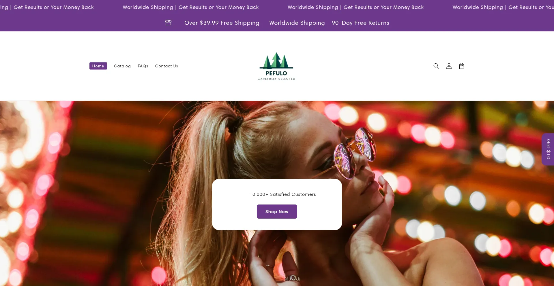 Website screenshot of Pefulo.com