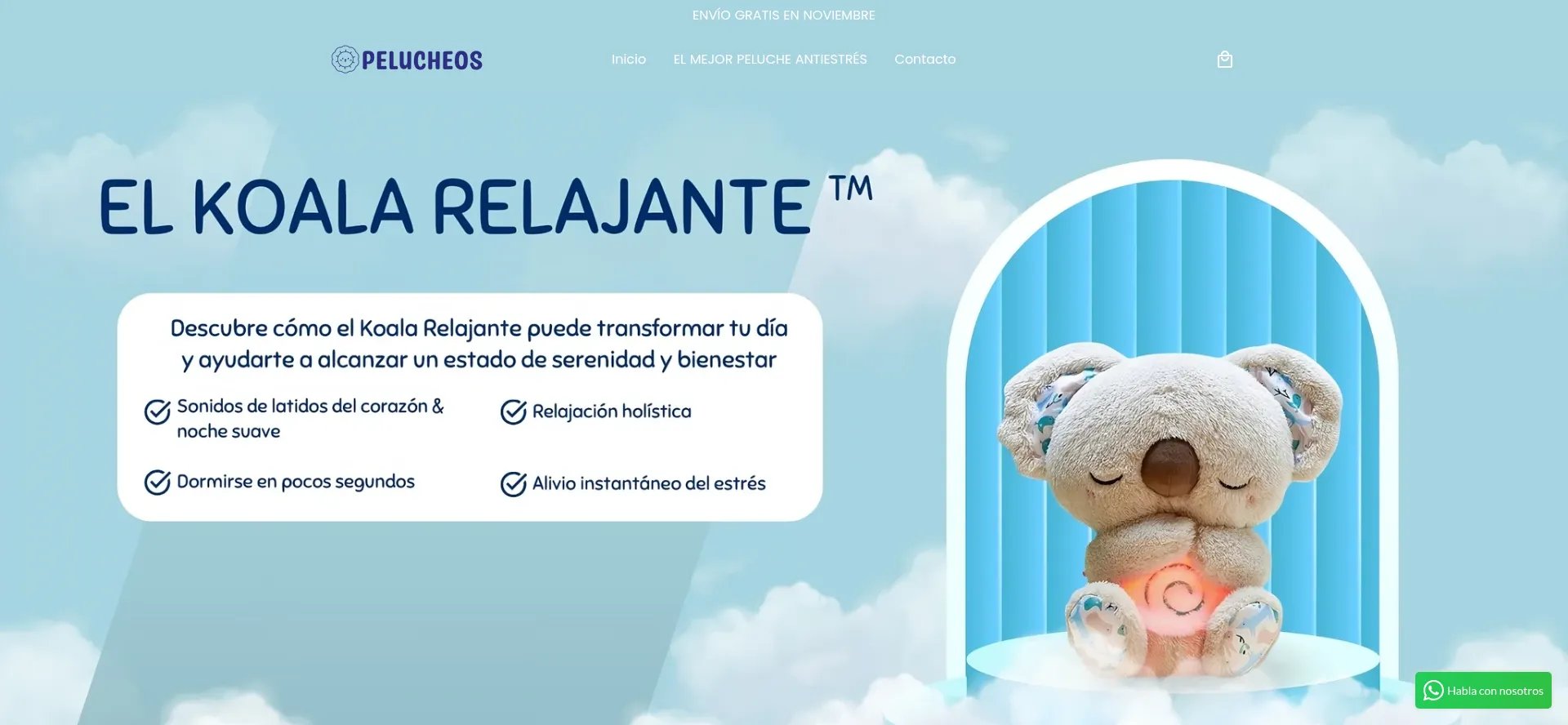 Website screenshot of Pelucheos.com