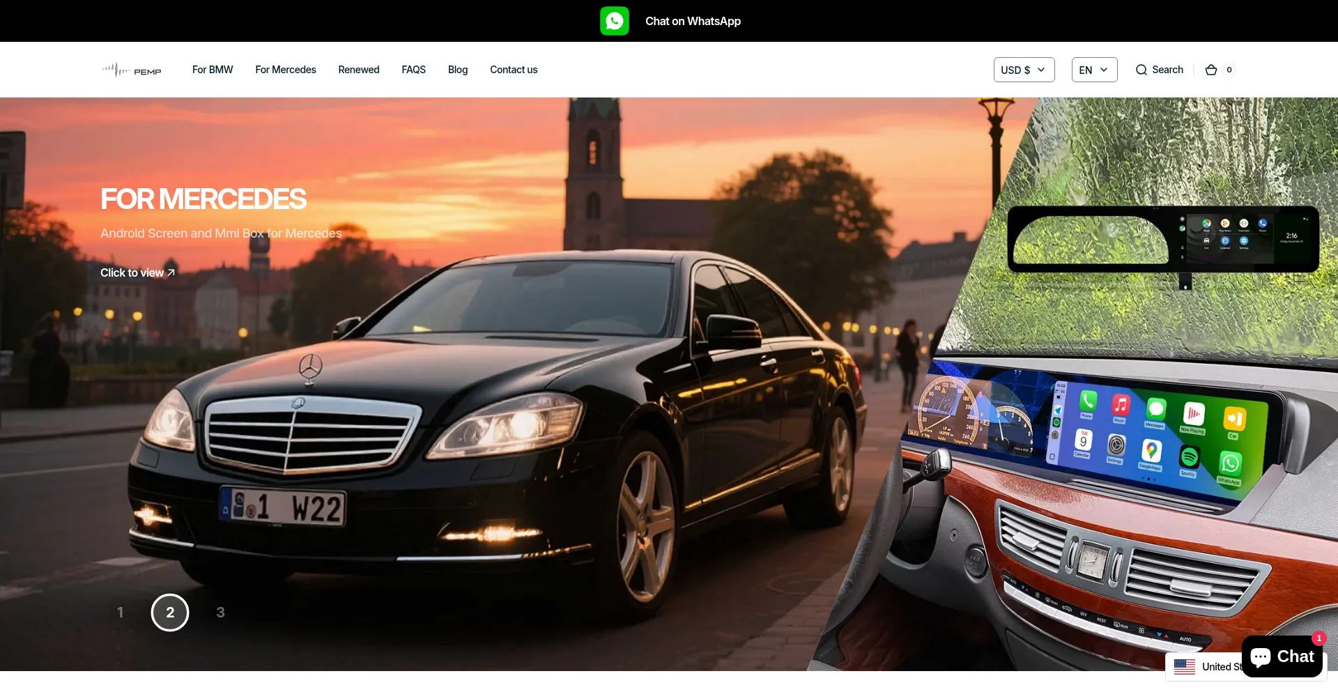 Website screenshot of Pempcar.com