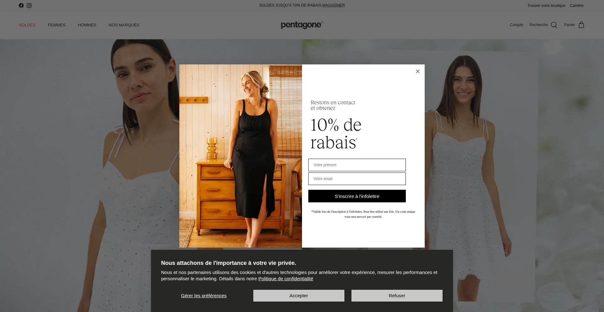Website screenshot of Pentagone.com