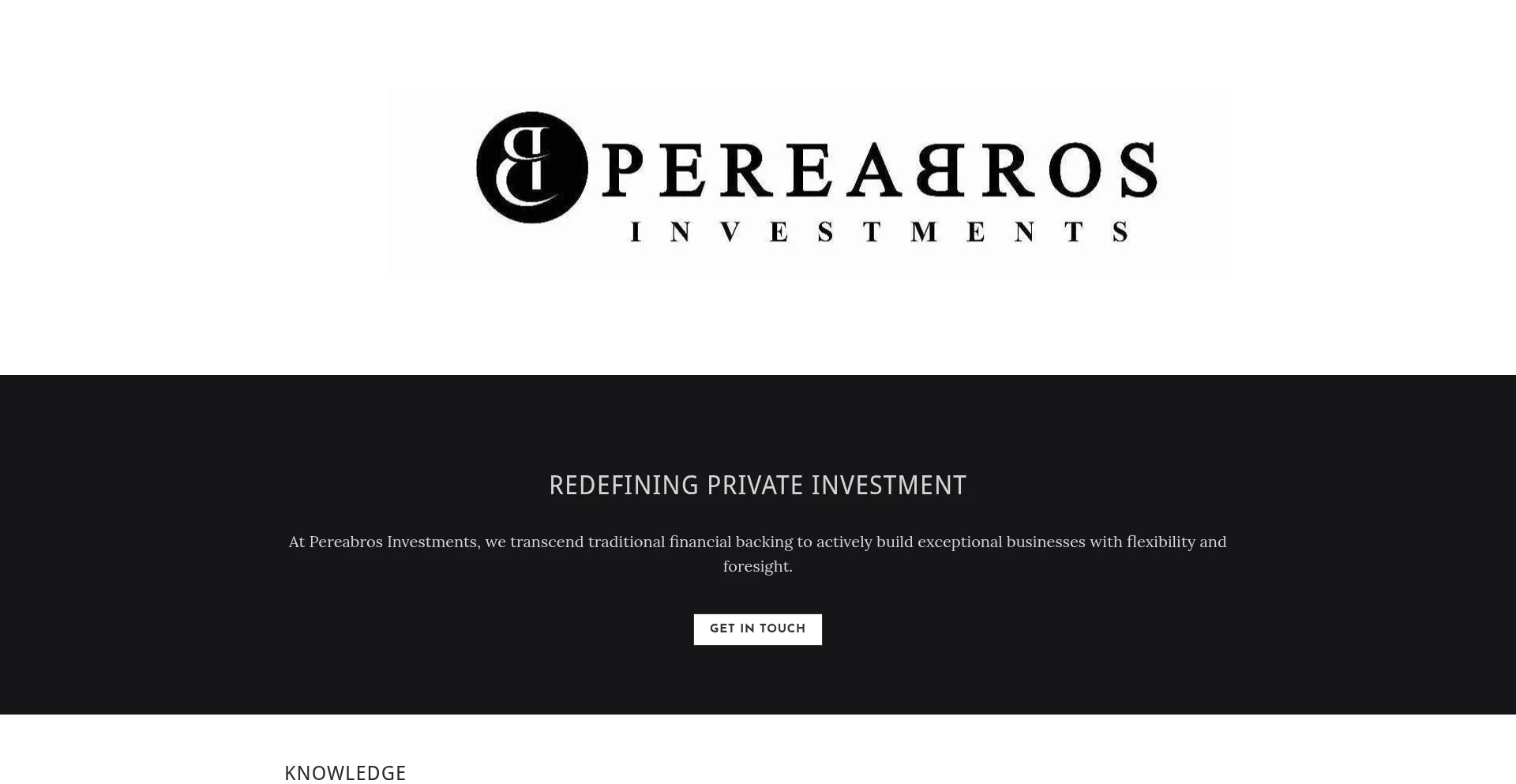 Website screenshot of Pereabrosinvestments.com