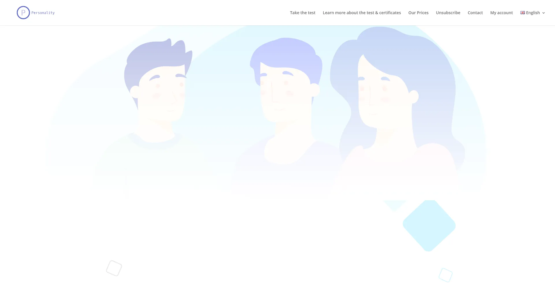 Website screenshot of Personality.cc
