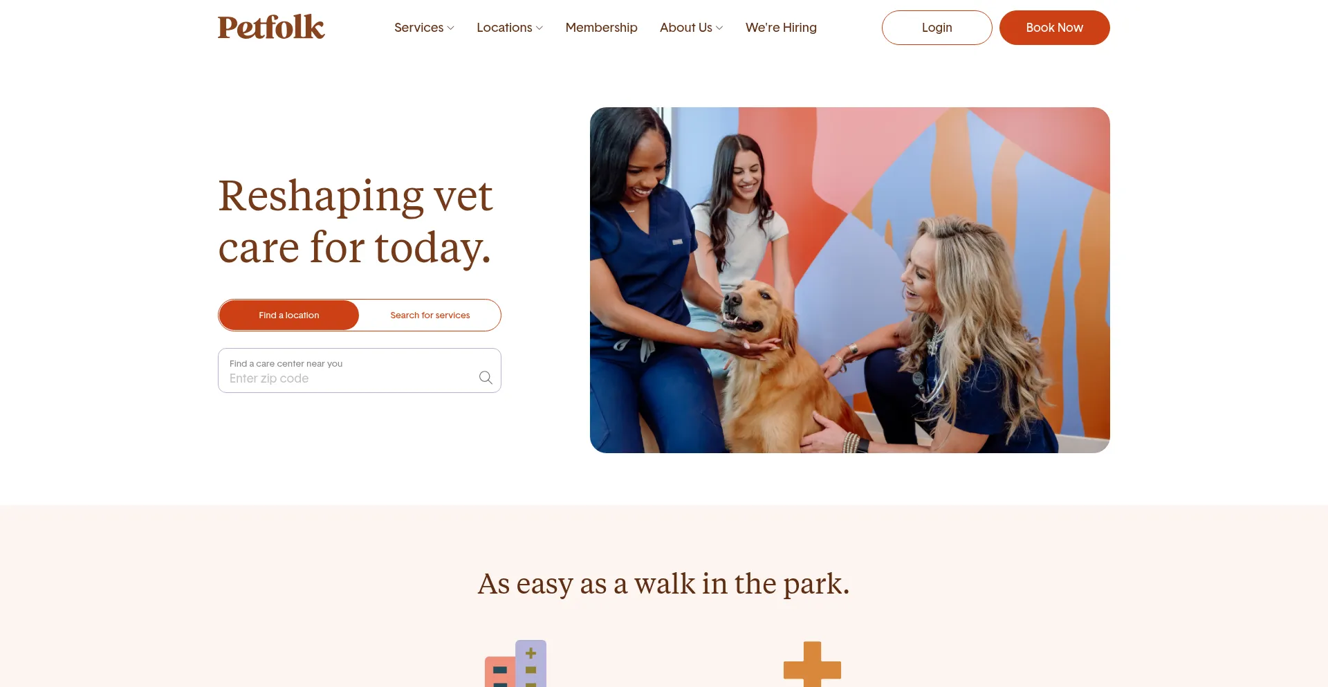 Website screenshot of Petfolk.com