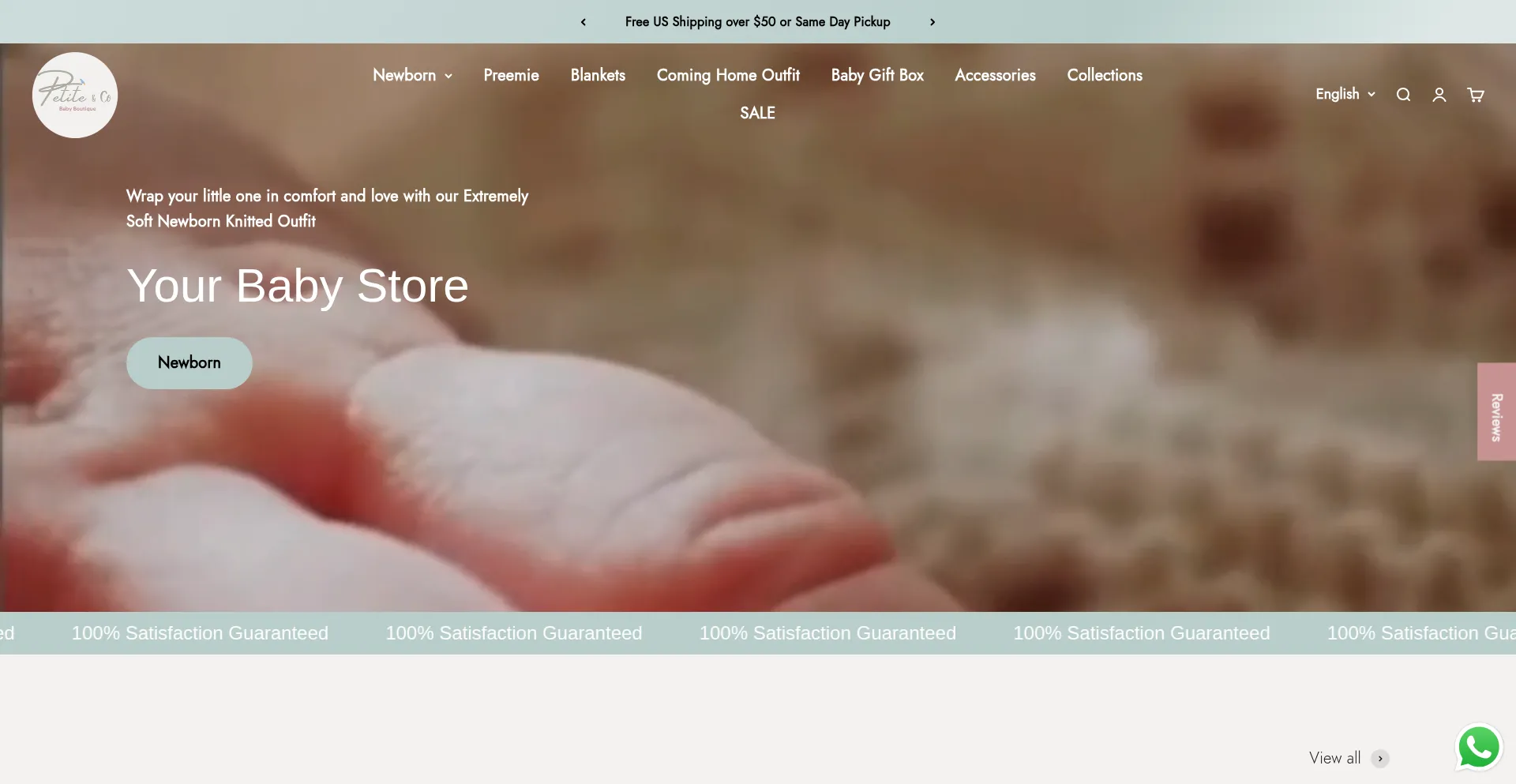 Website screenshot of Petitecous.com
