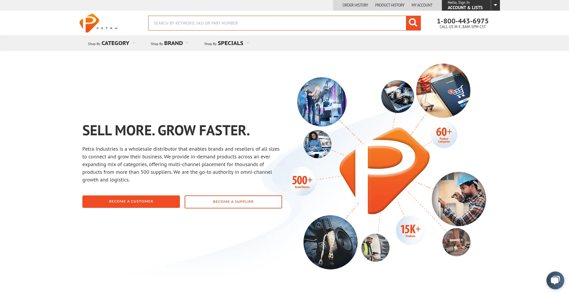 Website screenshot of Petra.com