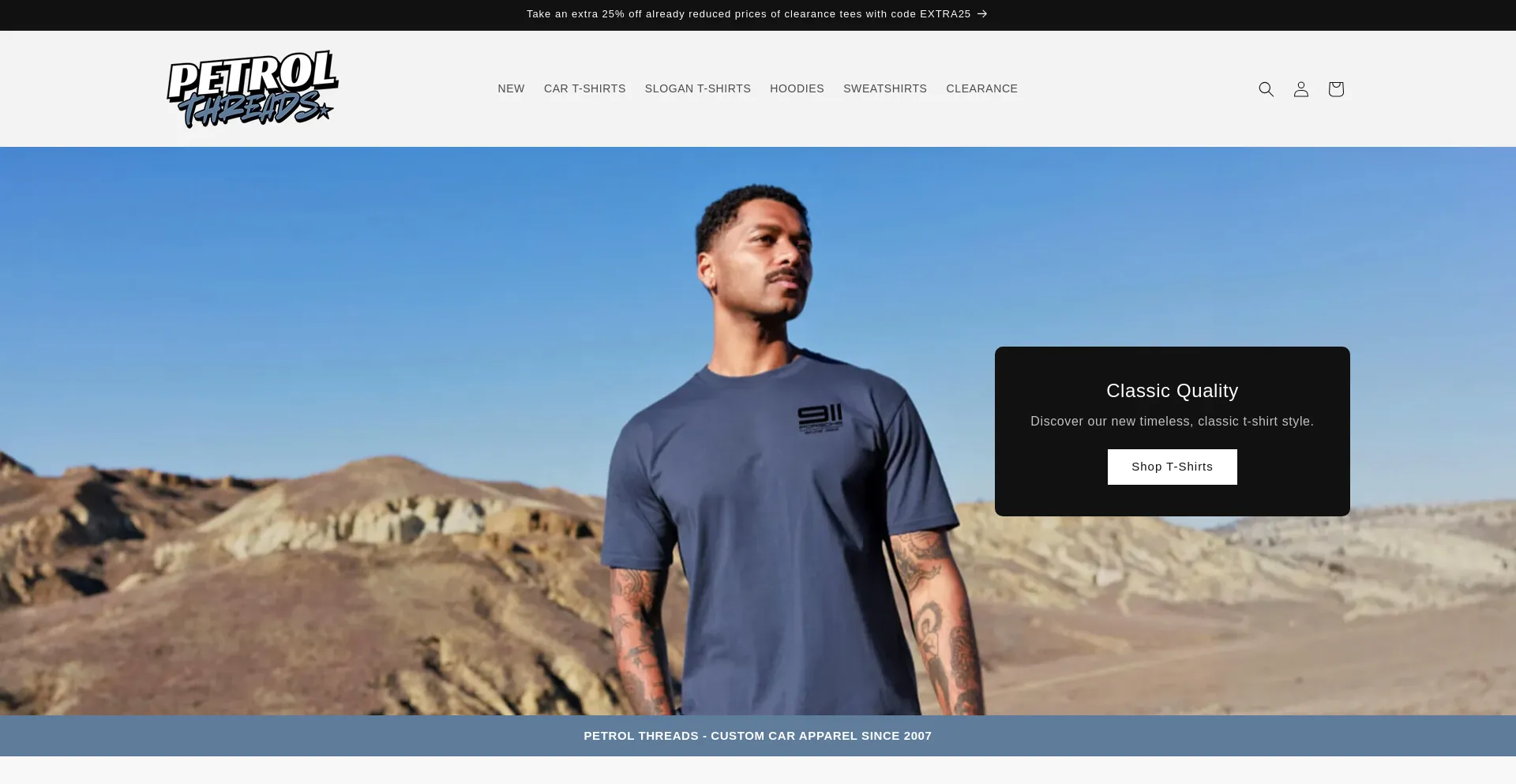Website screenshot of Petrolthreads.com.au