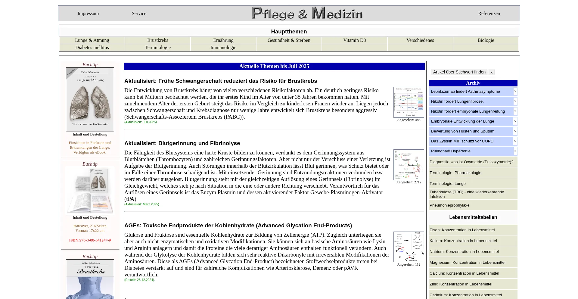 Website screenshot of Pflege-und-medizin.de