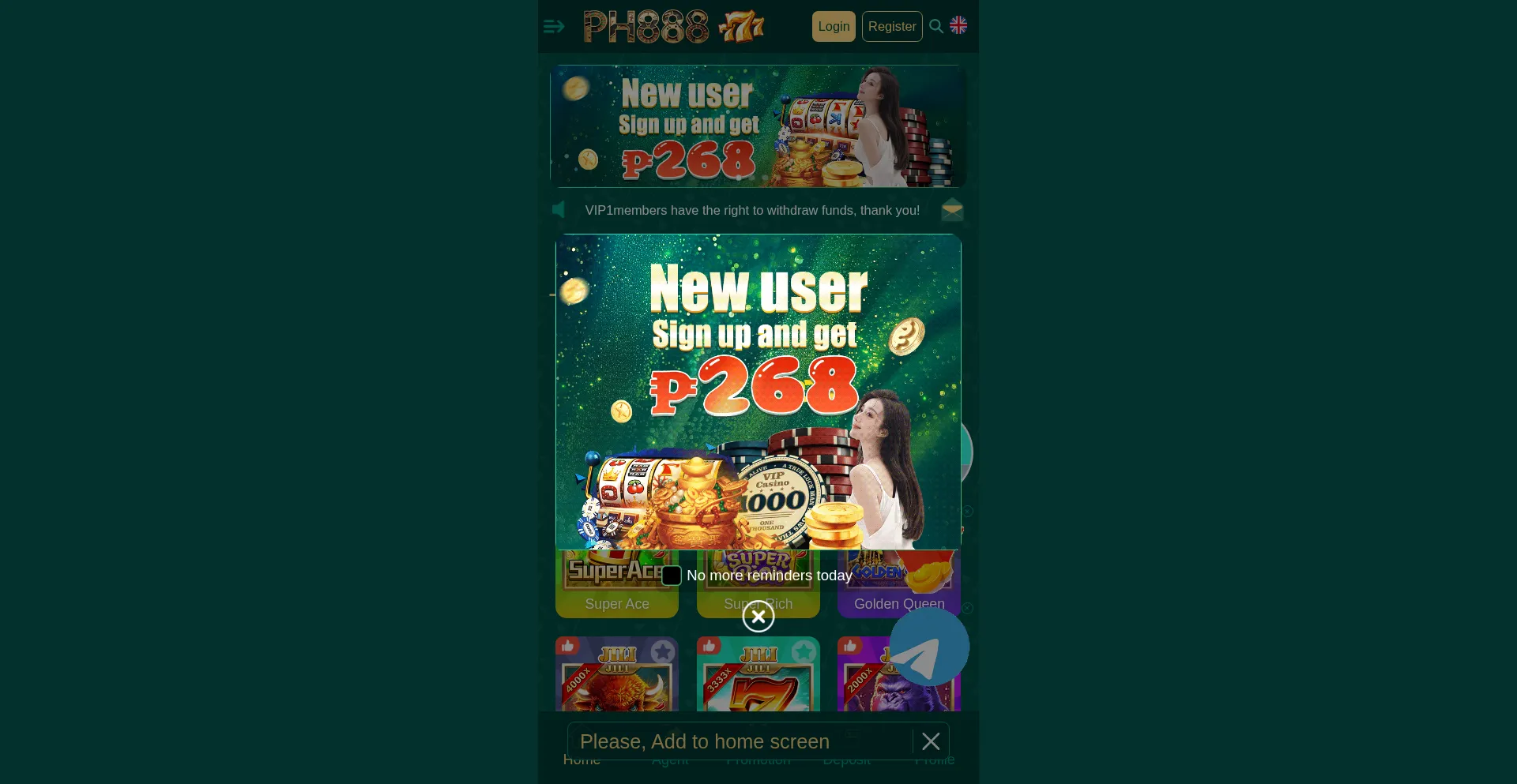 Website screenshot of Ph888ddd.com