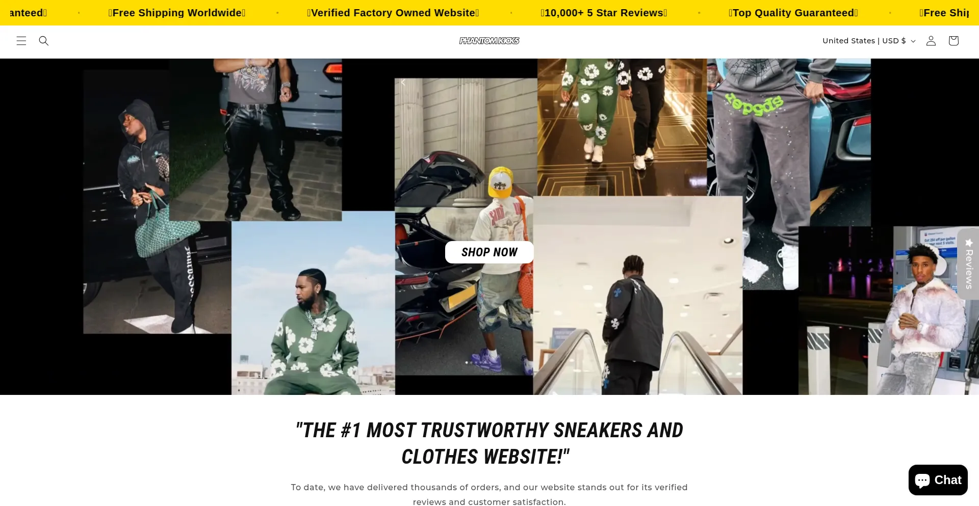 Website screenshot of Phantomkick.com