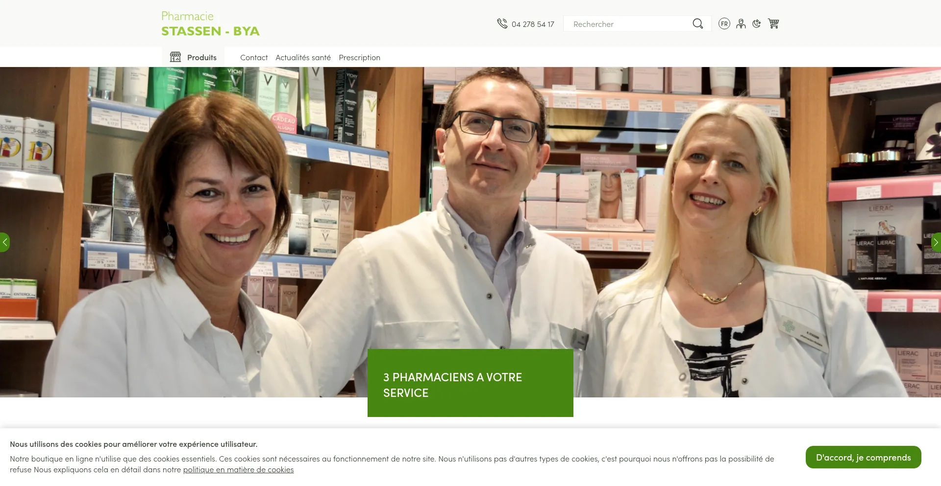 Website screenshot of Pharmastassen.be