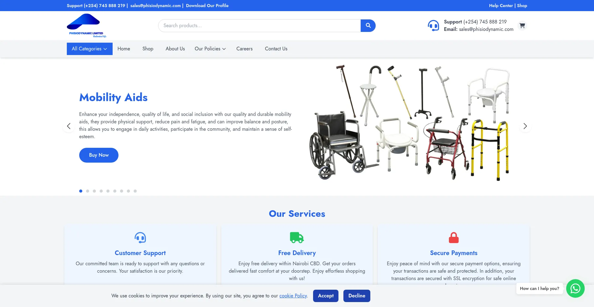 Website screenshot of Phisiodynamic.com