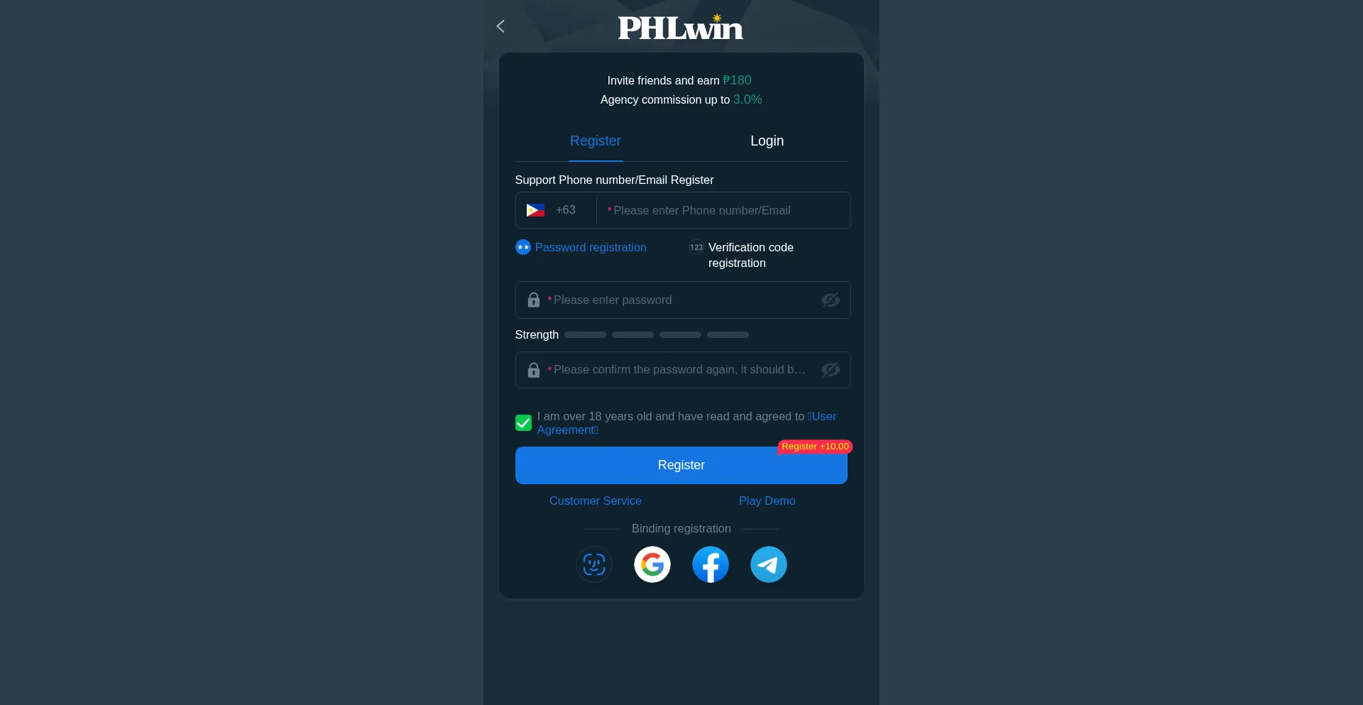 Website screenshot of Phlwin33.com