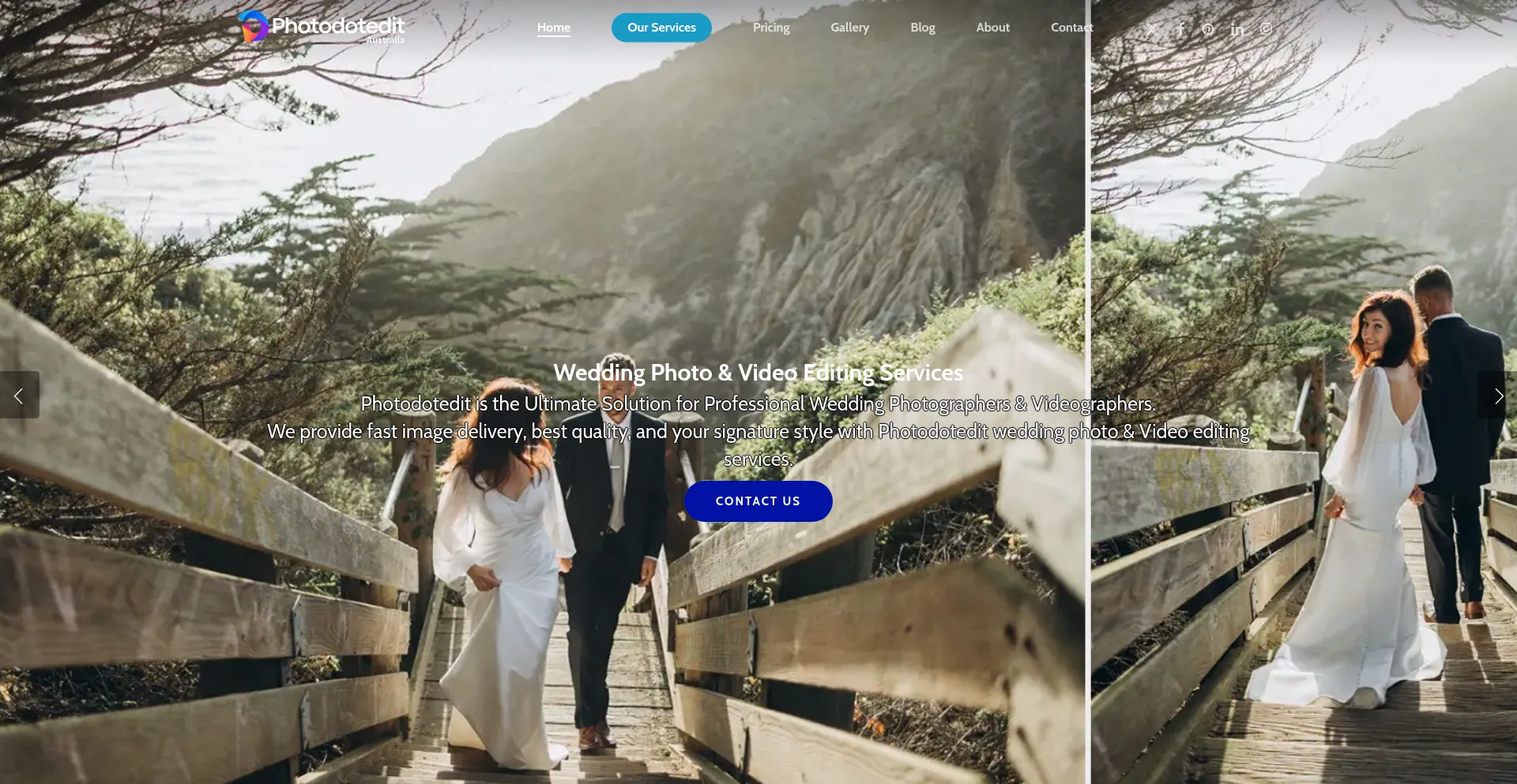 Website screenshot of Photodotedit.au