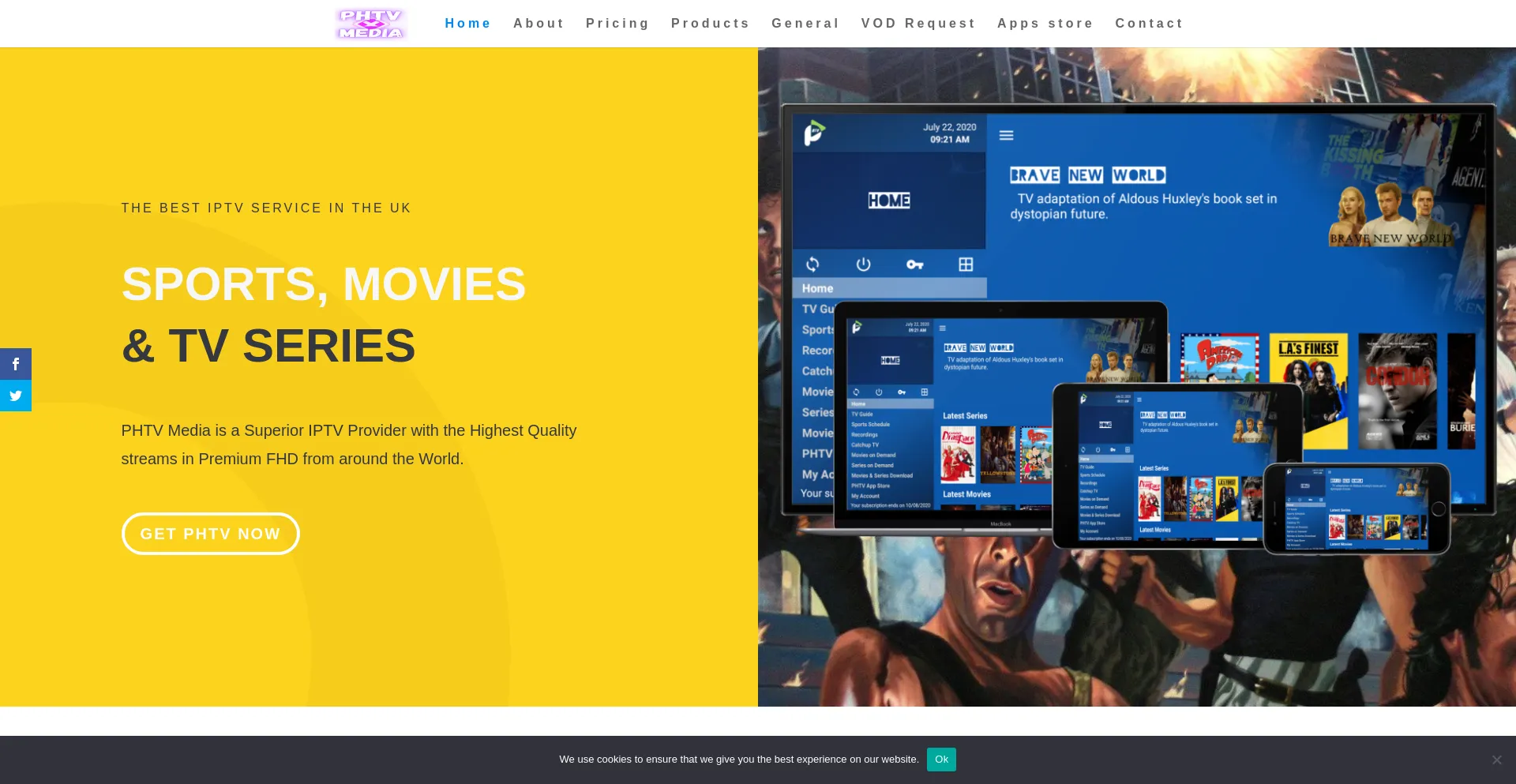 Website screenshot of Phtvmedia.co.uk