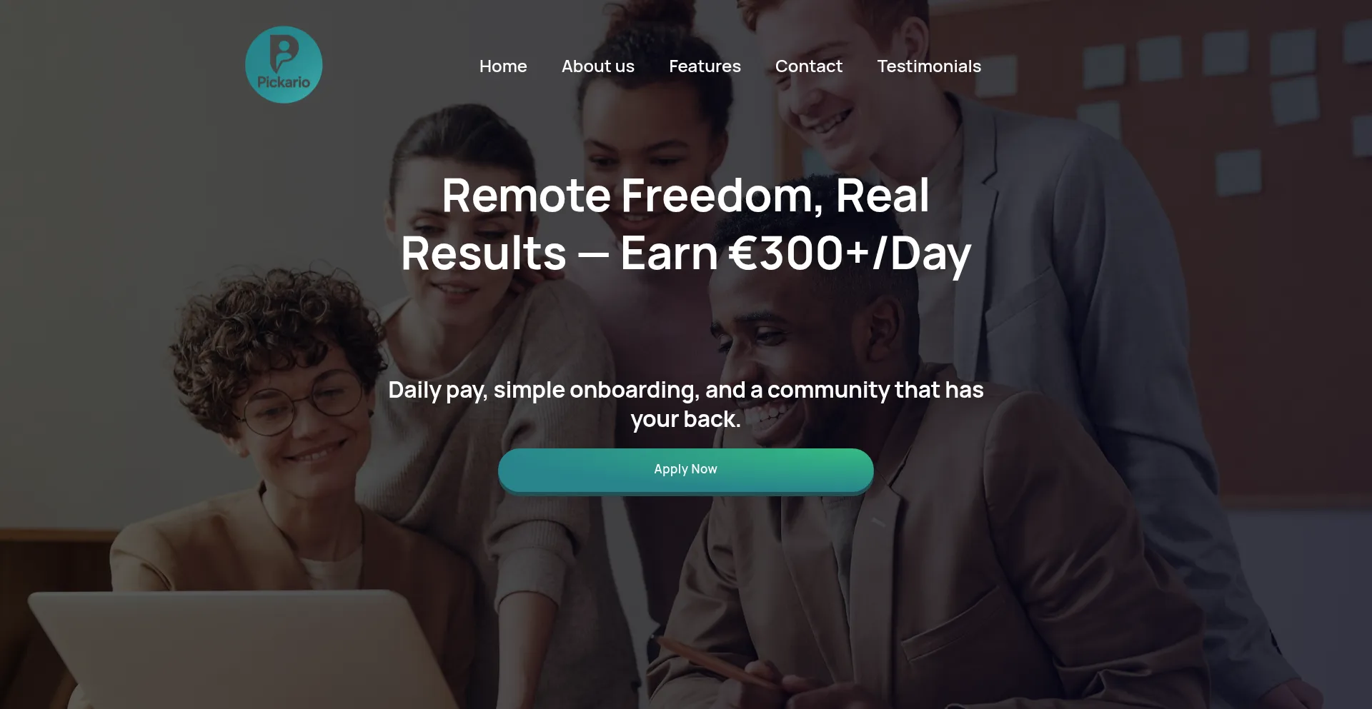 Website screenshot of Pickario.com
