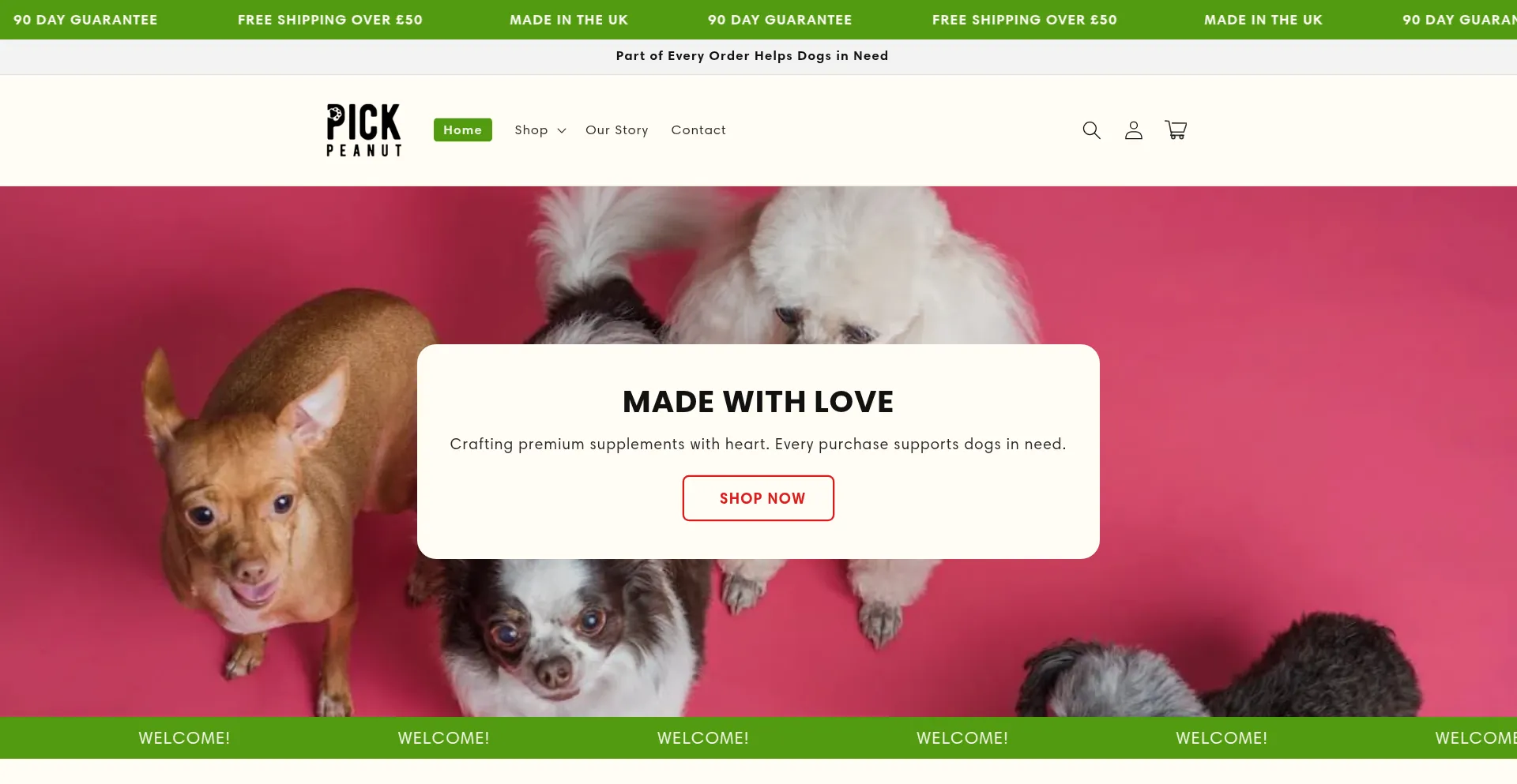 Website screenshot of Pickpeanut.com