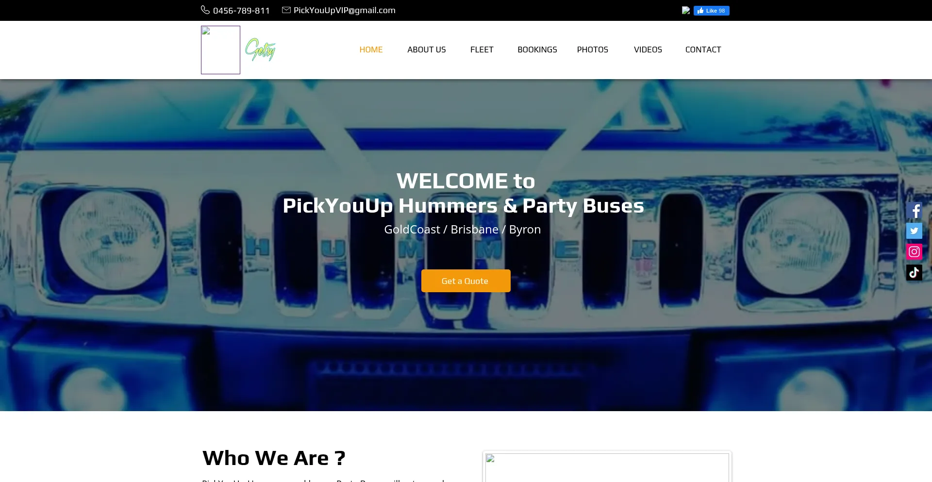 Website screenshot of Pickyouup.com.au