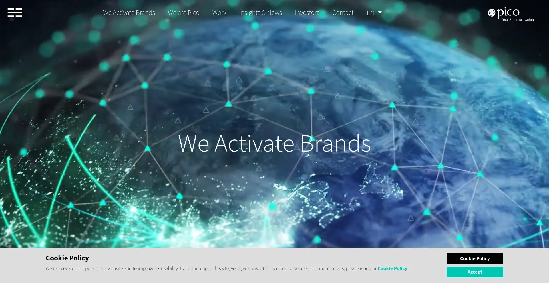 Website screenshot of Pico.com