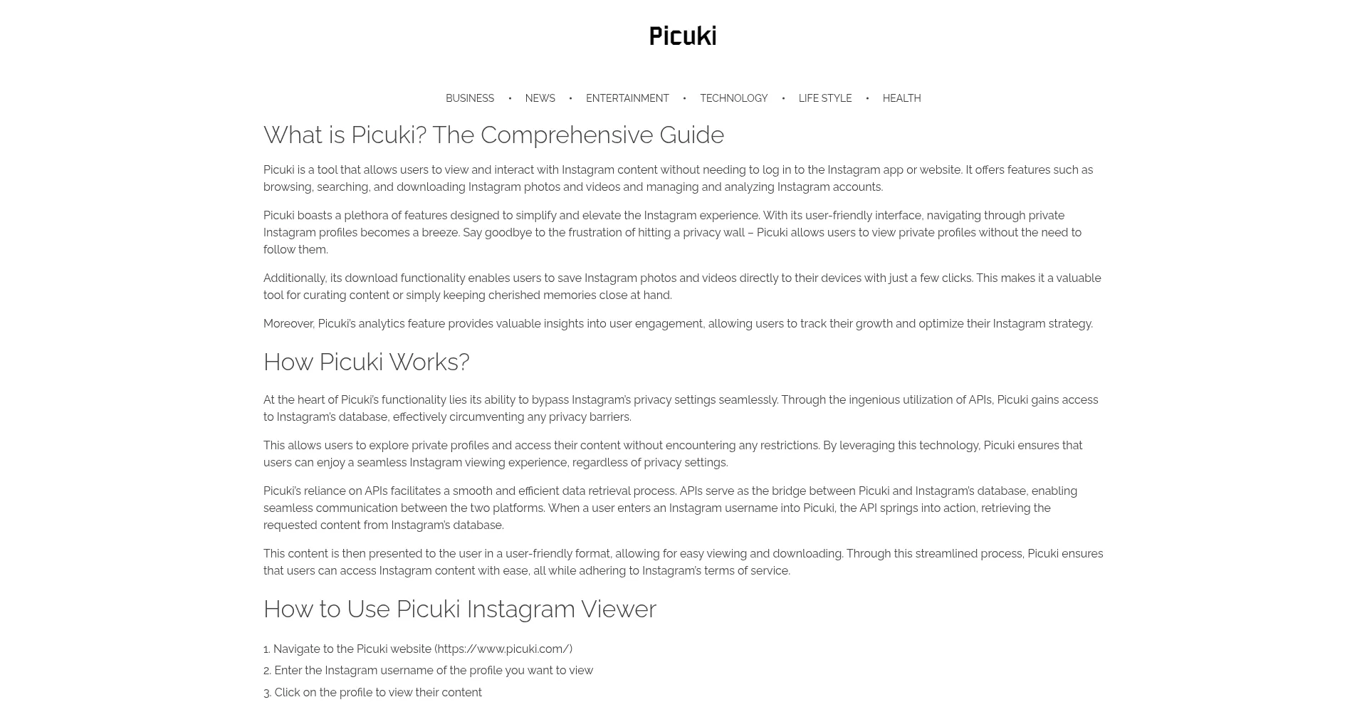 Picuki.ca Screenshot