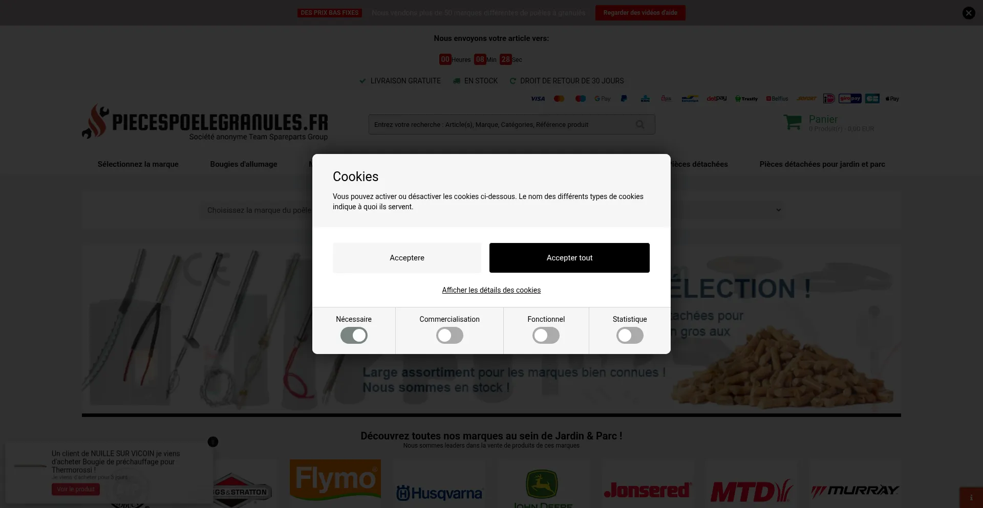 Piecespoelegranules.fr Screenshot