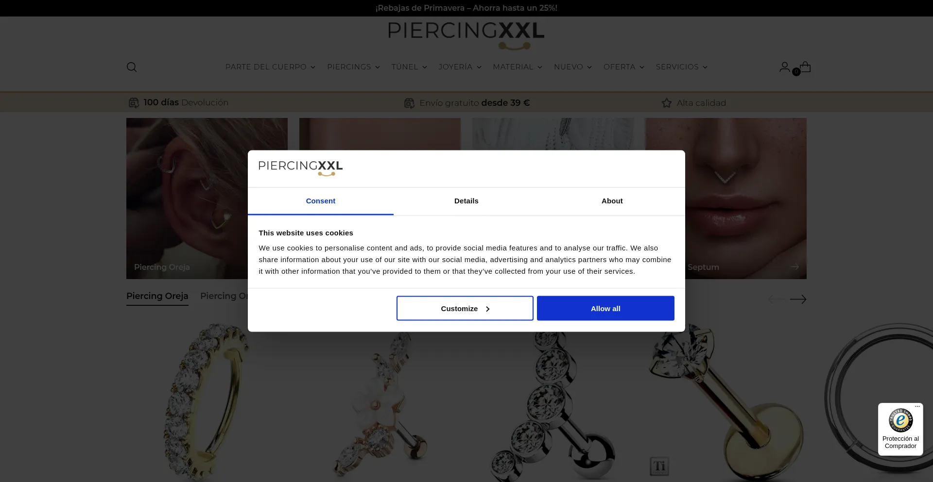 ¿És Seguro y Confiable Piercingxxl.es?