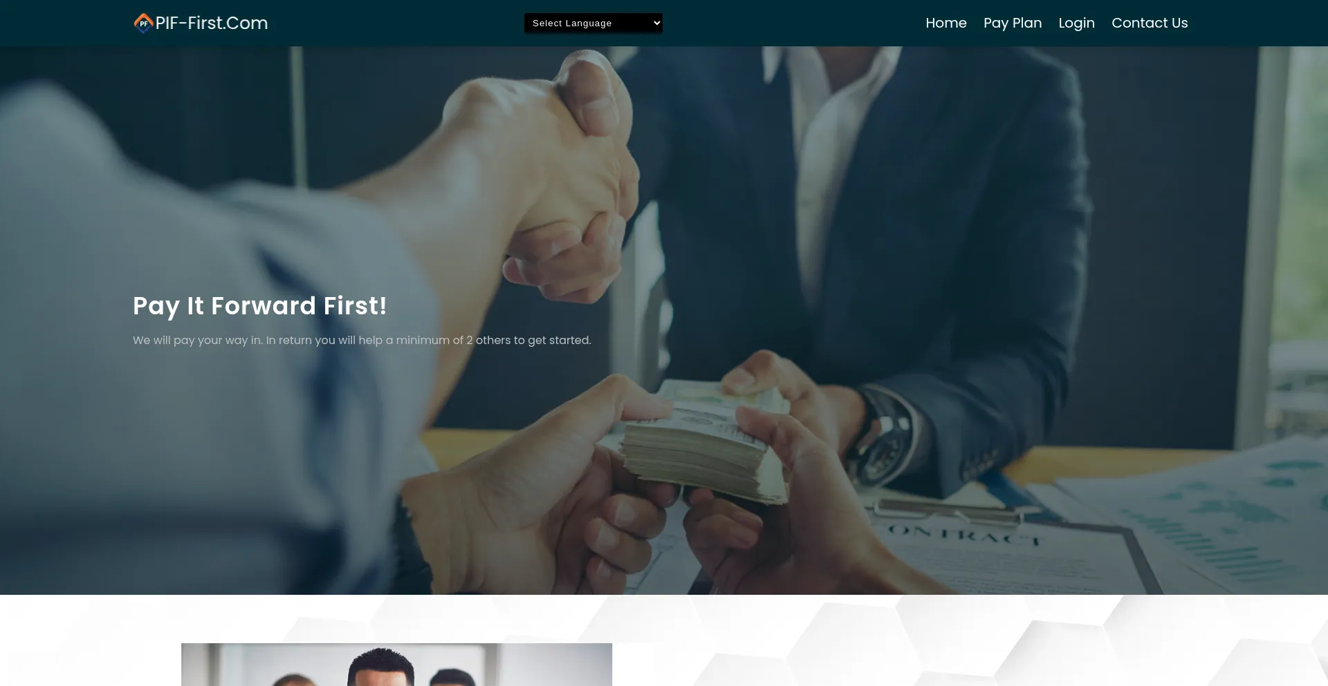 Website screenshot of Pif-first.com