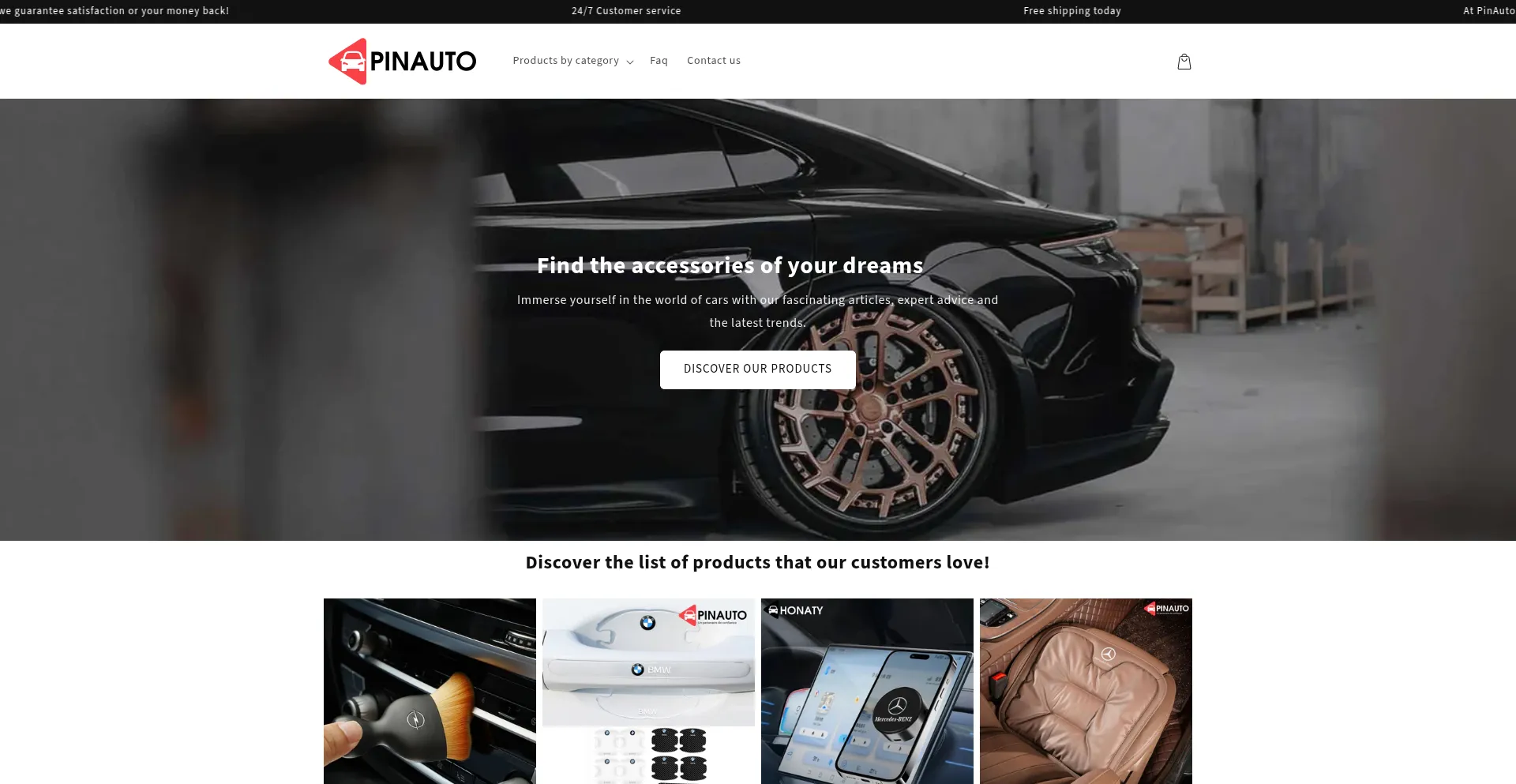 Website screenshot of Pinauto-uk.com