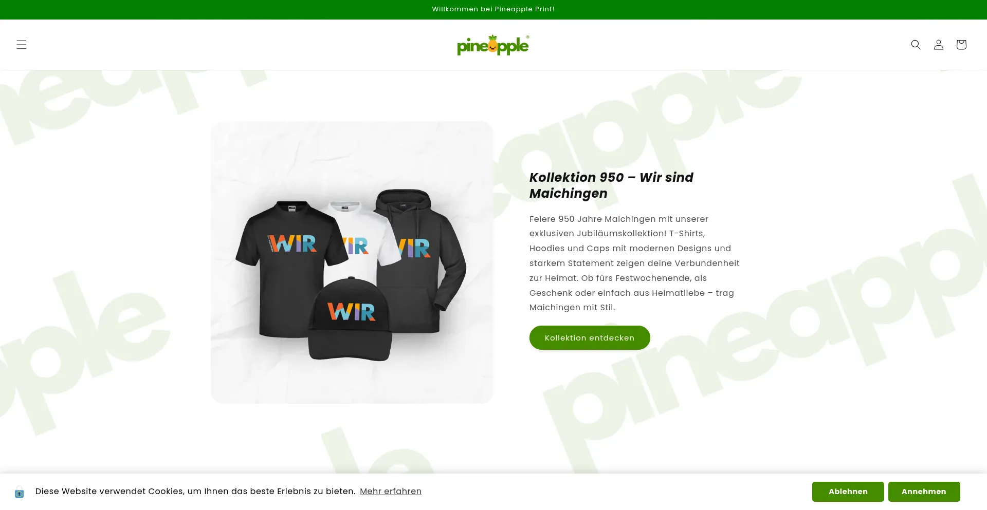 Website screenshot of Pineapple-print.de