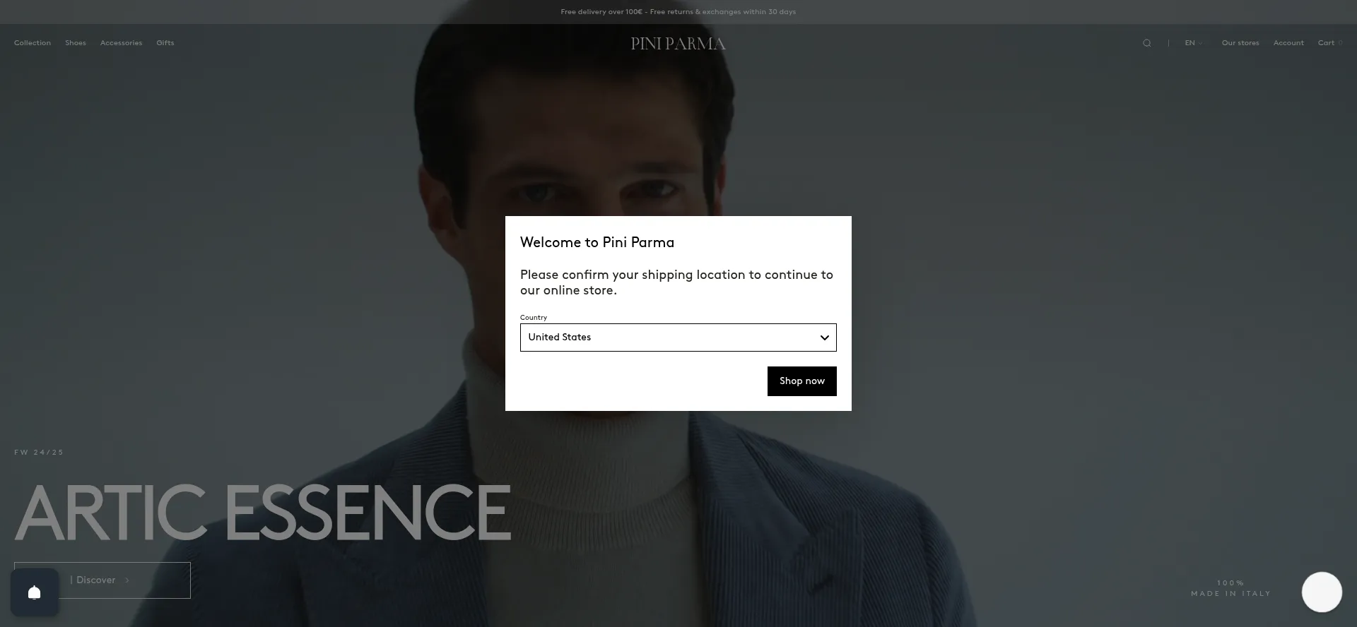 Website screenshot of Piniparma.com