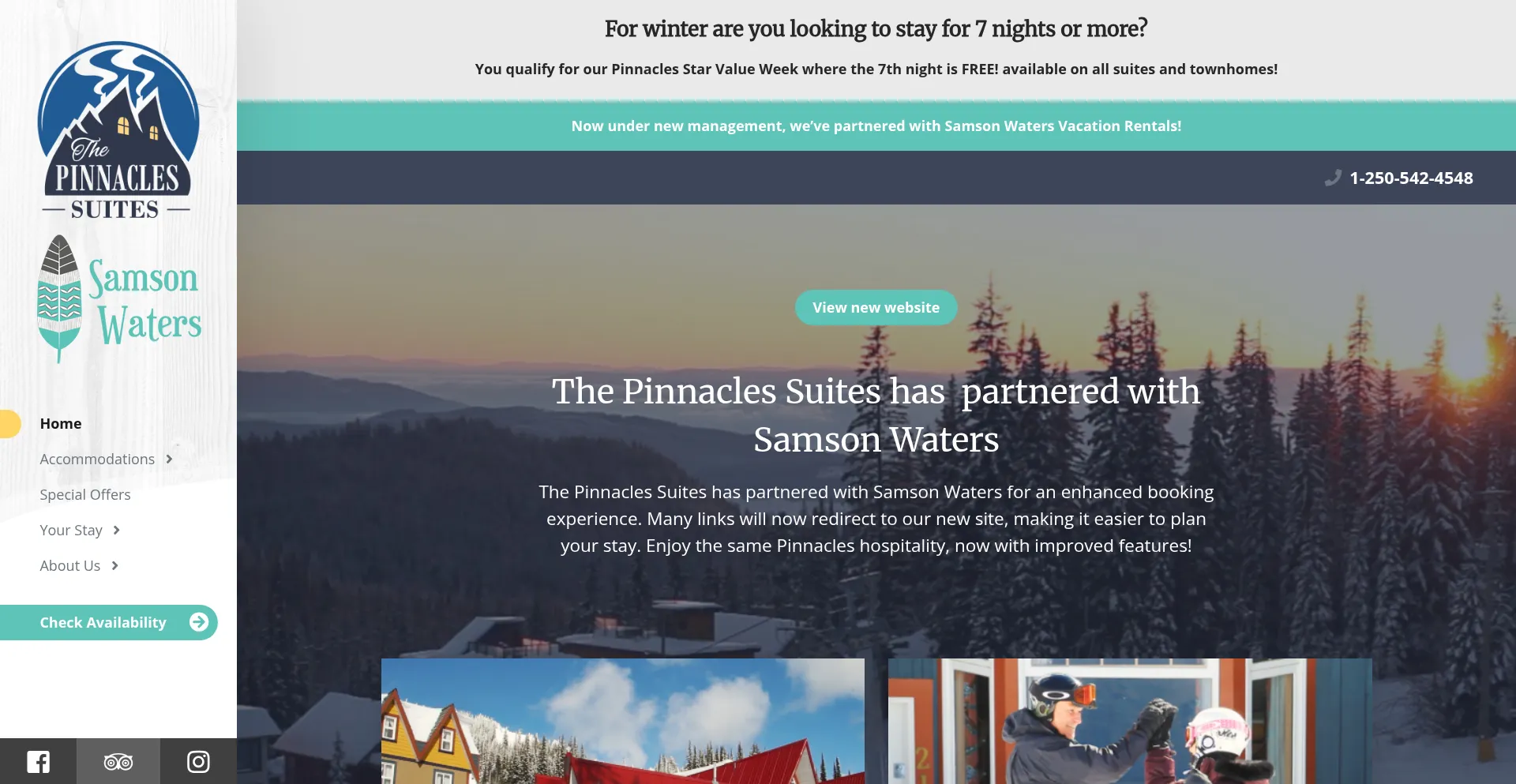 Website screenshot of Pinnacles.com