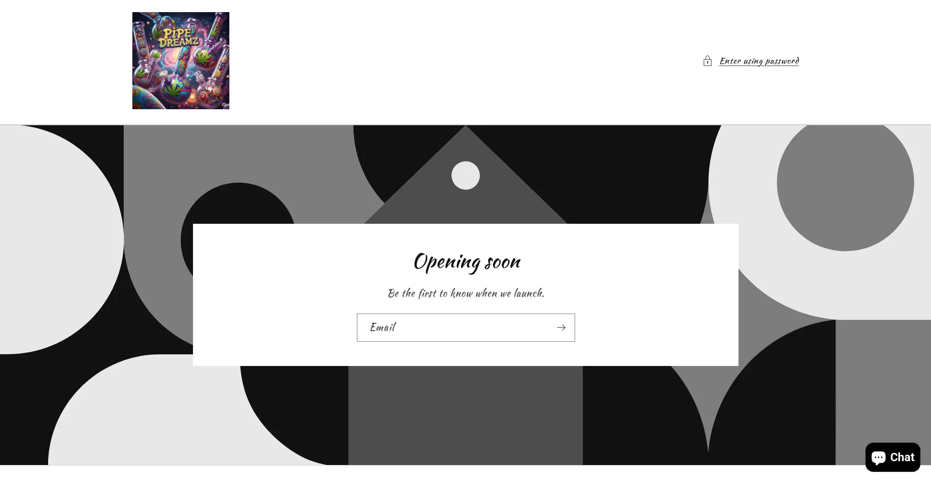 Website screenshot of Pipedreamz420.myshopify.com