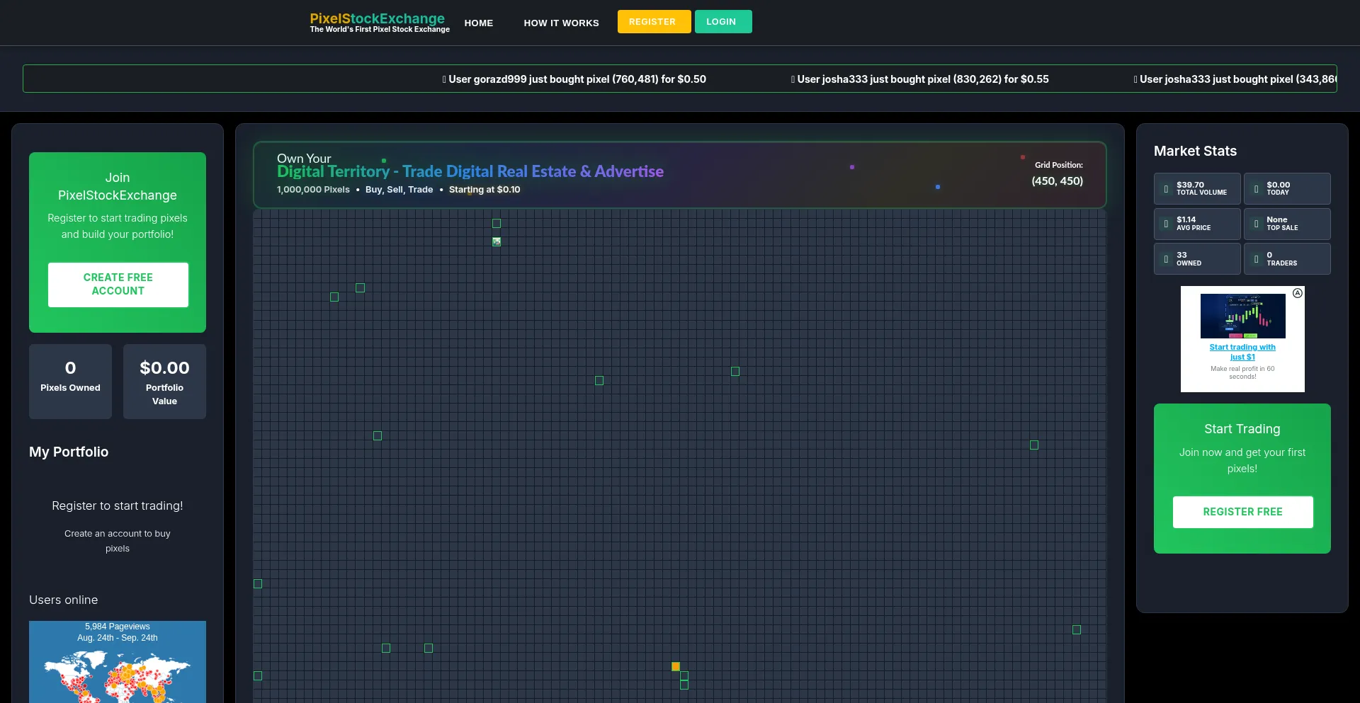 Pixelstockexchange.com Screenshot
