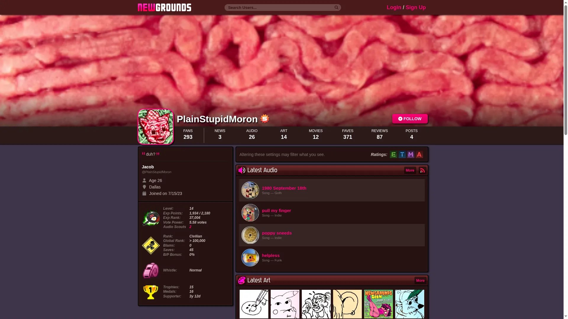 Plainstupidmoron.newgrounds.com