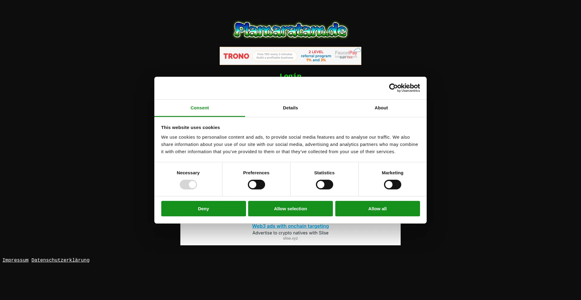Website screenshot of Plamaratam.de