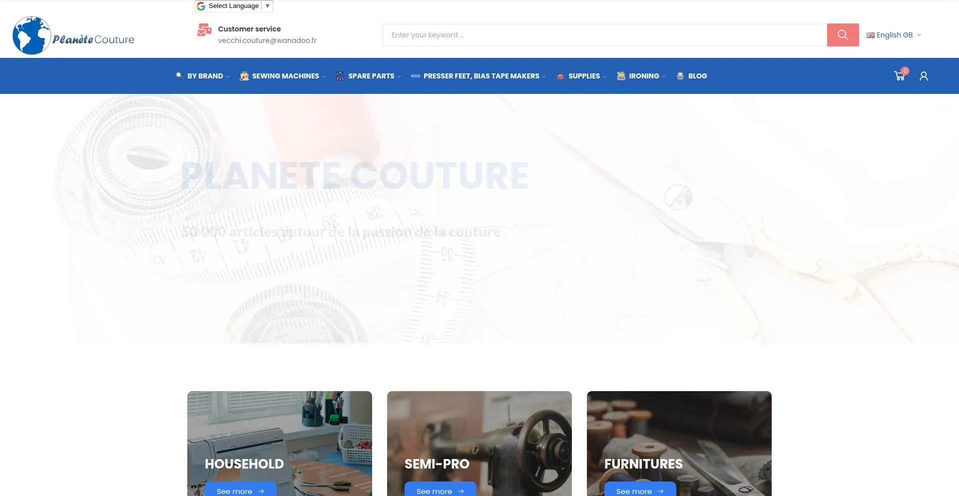 Website screenshot of Planetecouture.com
