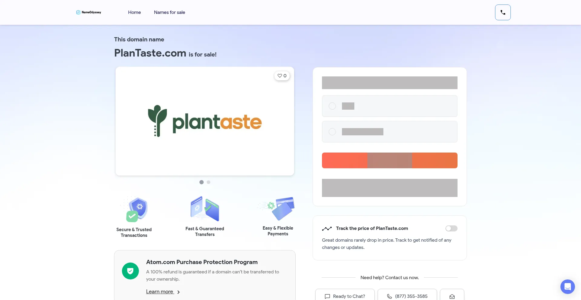 Website screenshot of Plantaste.com
