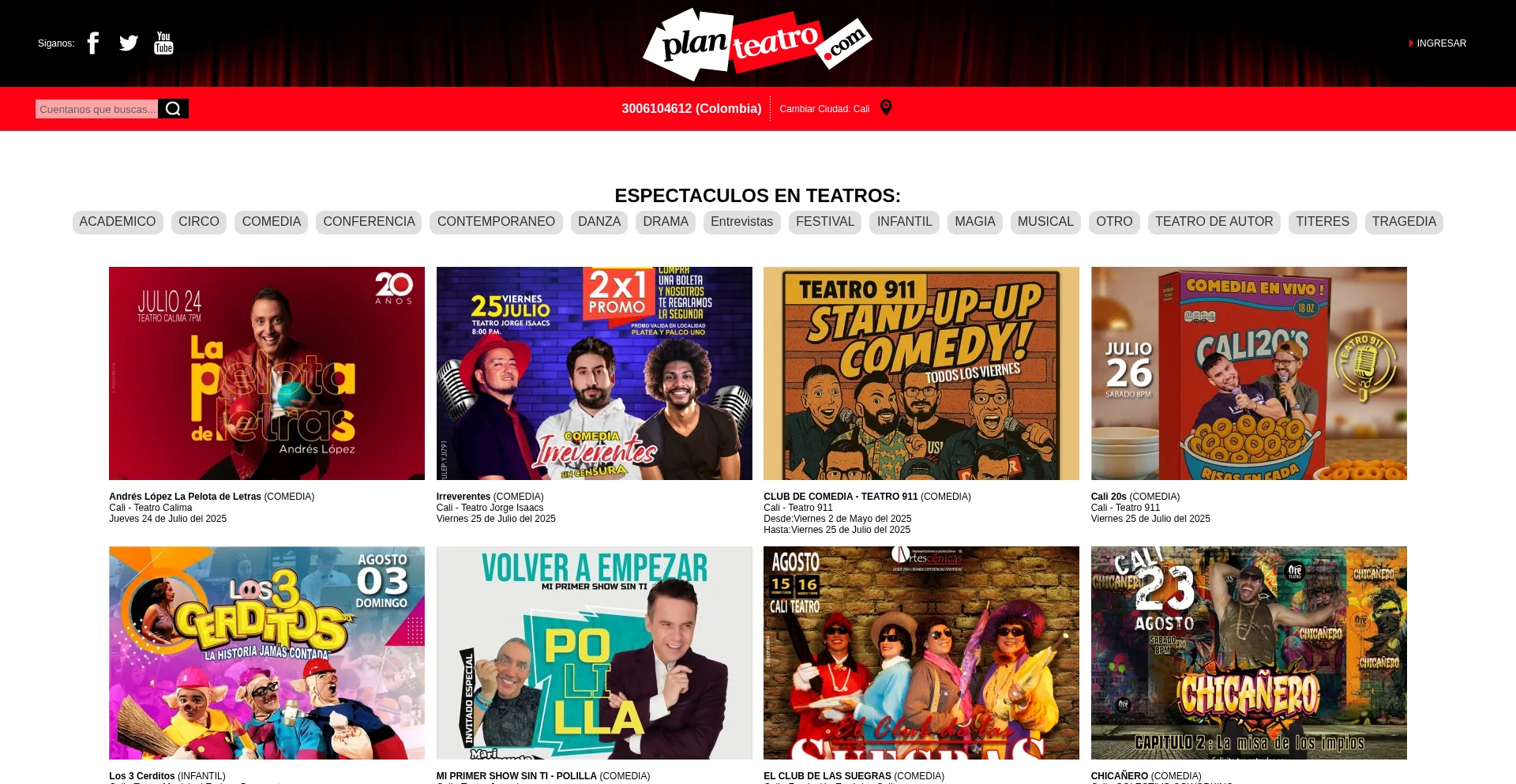 Website screenshot of Planteatro.com