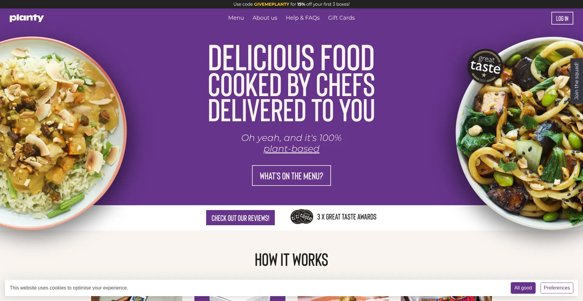 Website screenshot of Planty.uk