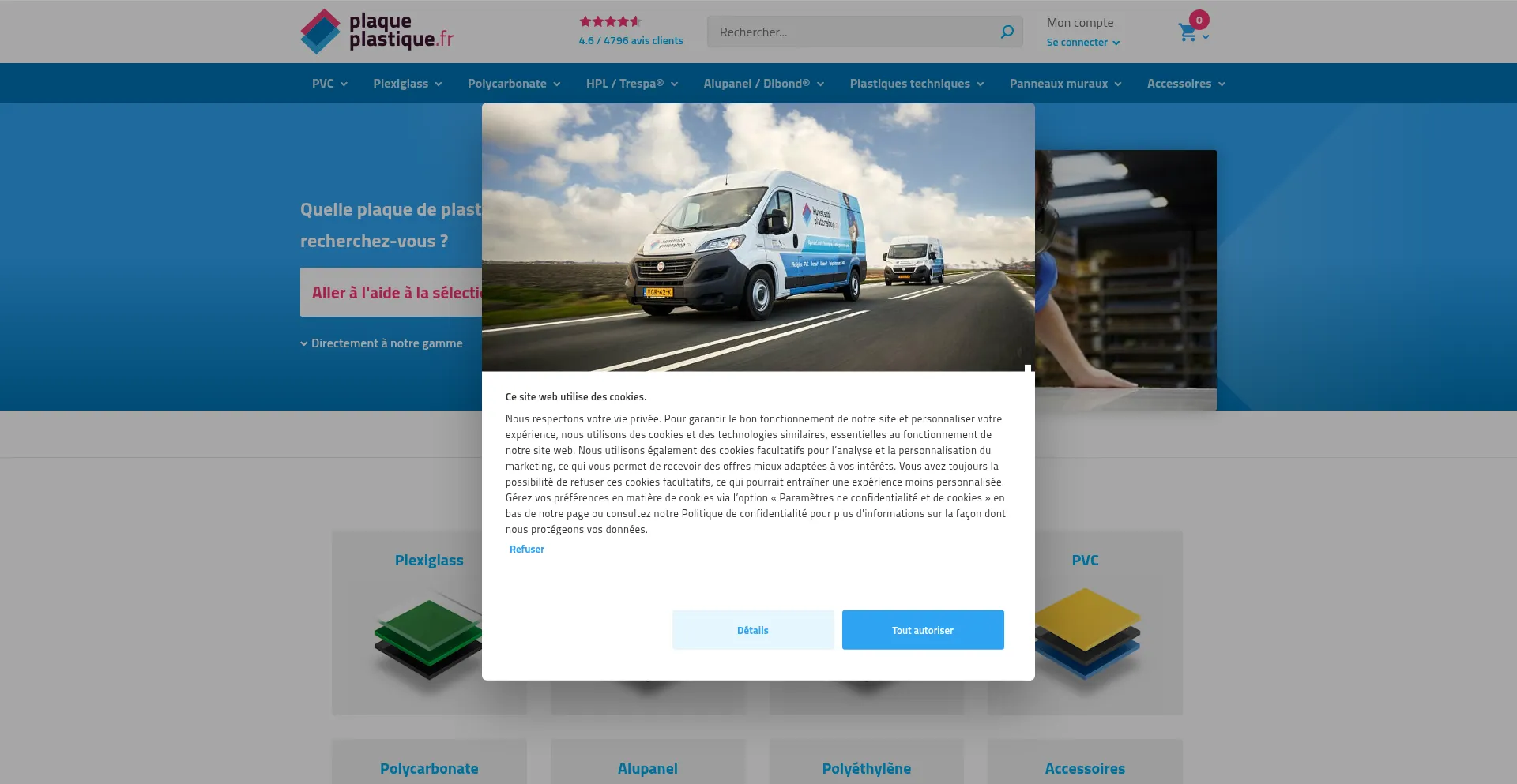 Website screenshot of Plaqueplastique.fr