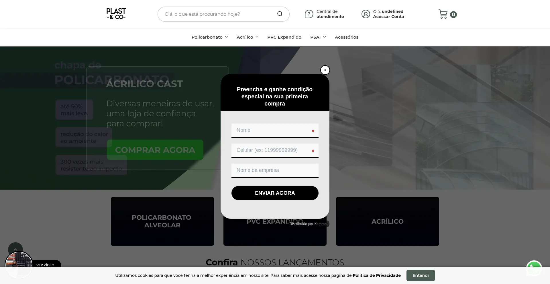 Website screenshot of Plasteco.com.br