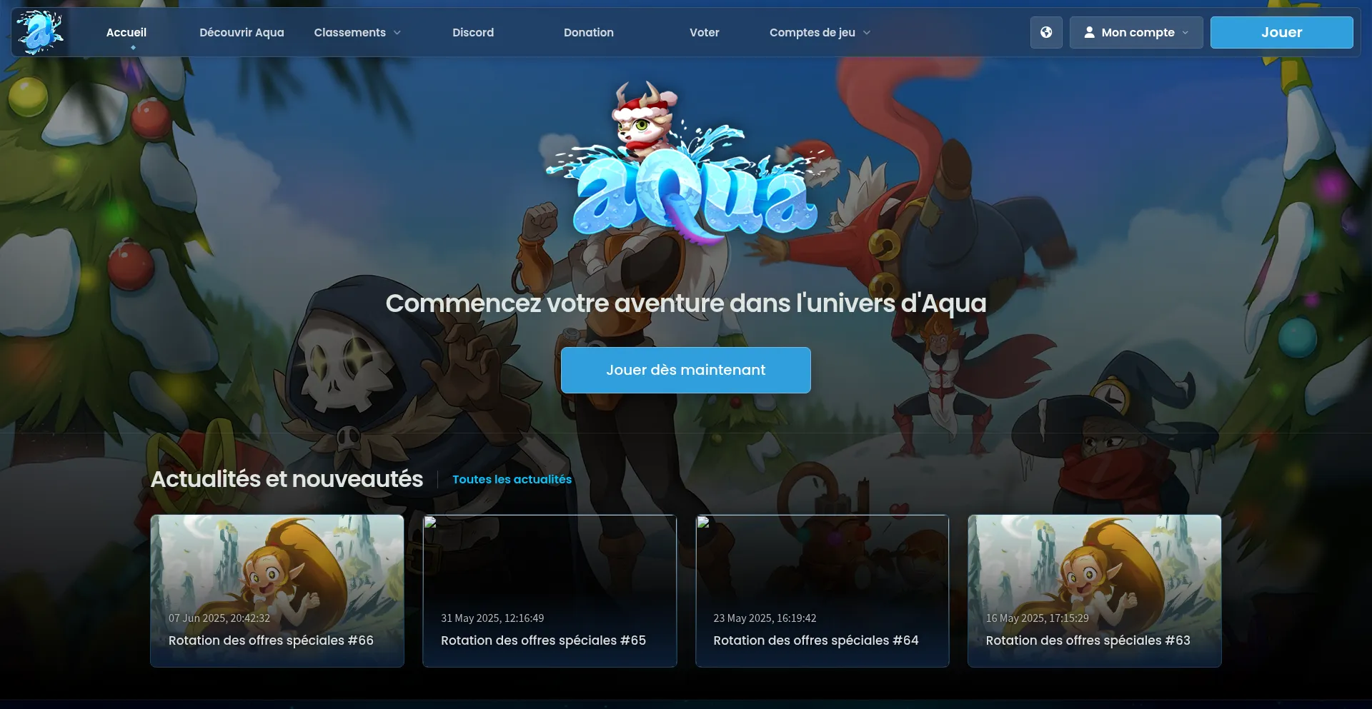Website screenshot of Play-aqua.net